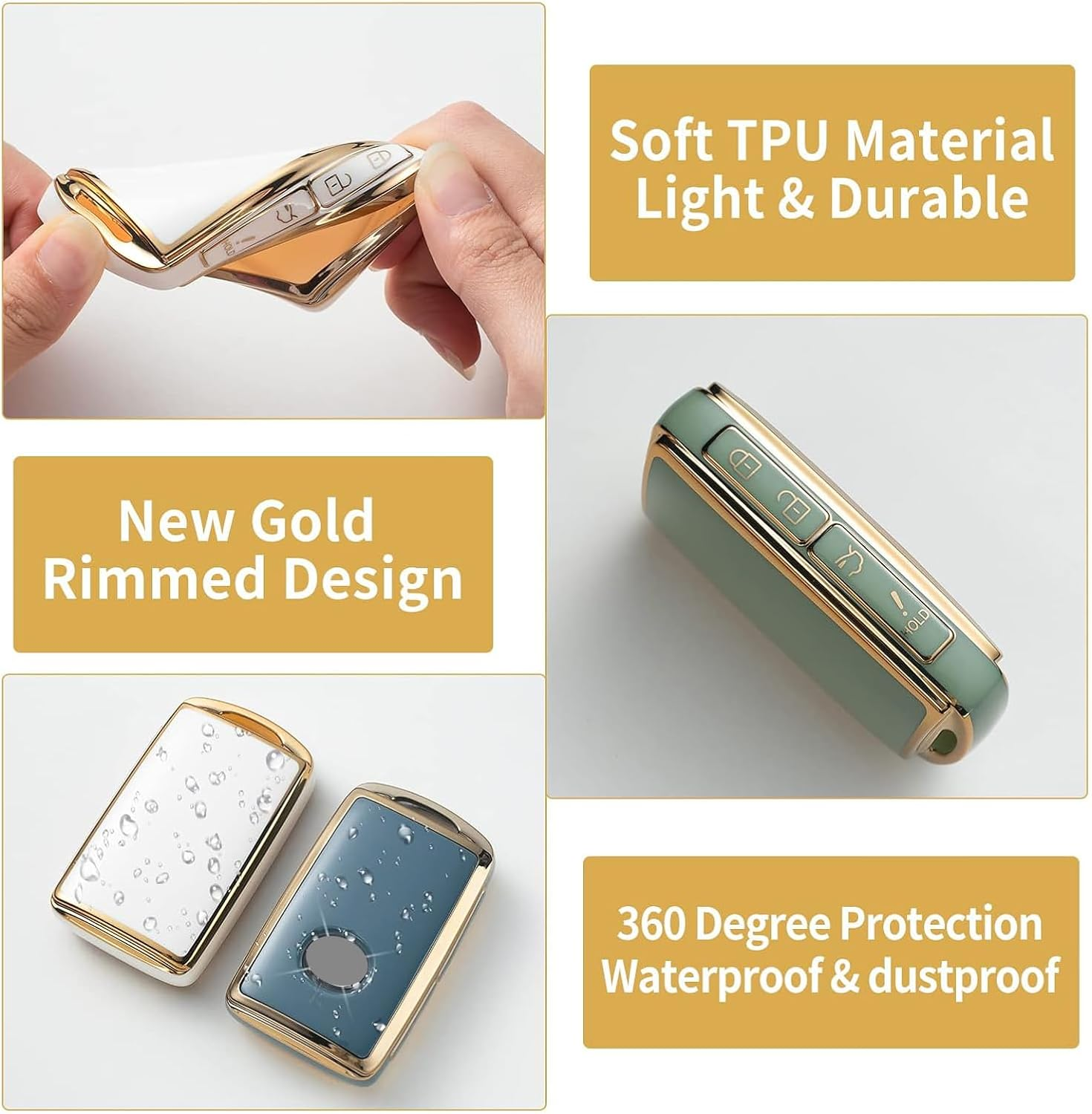 Gematay for Mazda Key Fob Cover with Keychain