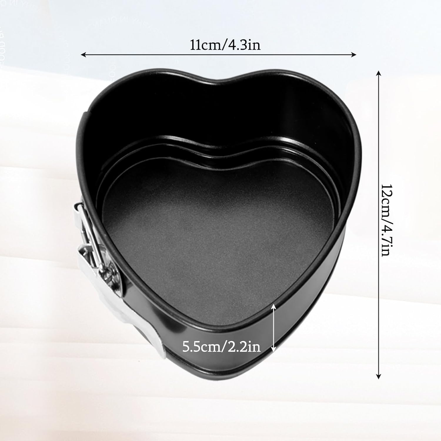 4 Inch Heart Cake Pan Heart Shaped Springform Pan Set of 2 Carbon Steel Cheesecake Pan Mini Cake Baking Mold Christmas Valentine'S Day Baking Accessories for Pressure Cooker Air Fryer image number 5