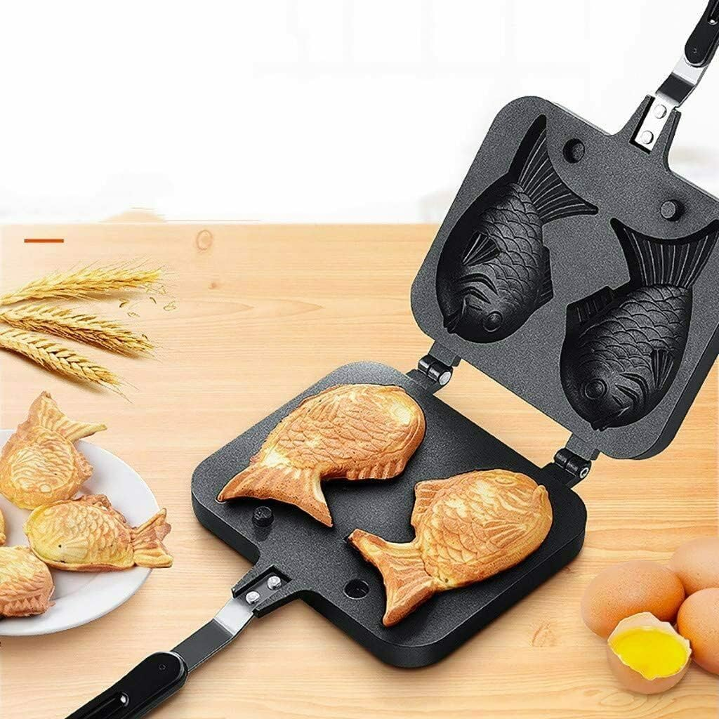 Yeshine Taiyaki Fish Shaped Bakeware, Nonstick Waffle Cake Maker Pan, Double Fish Shaped Food Fryer, Pancake Tools image number 5