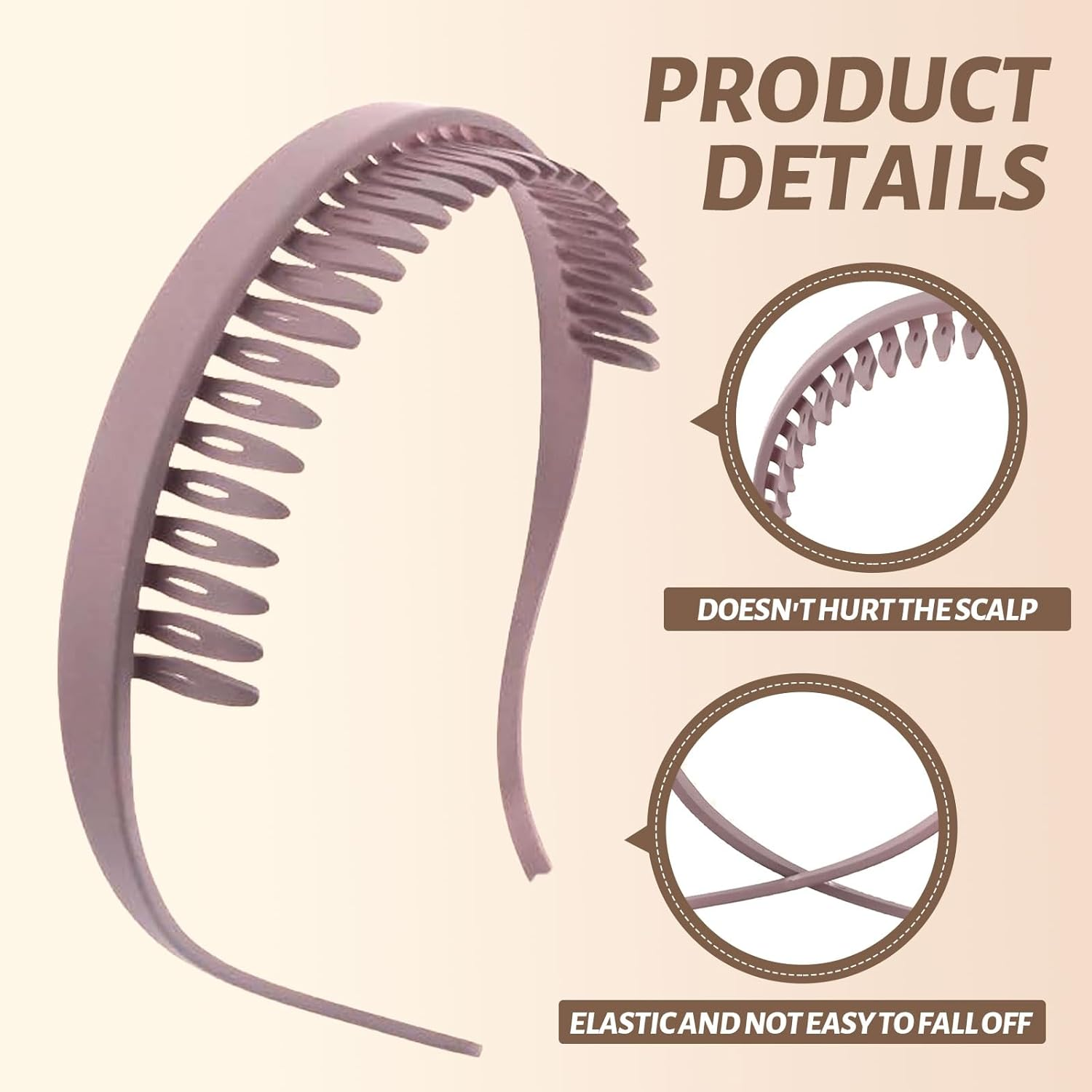 Celblisora 4 Pack Frosted Non-Slip Headbands for Women, for Glasses Wearers,No Pressure,No Headaches,Zigzag Sunglasses Hairband Made of Plastic with Teeth,Hair Accessories image number 3