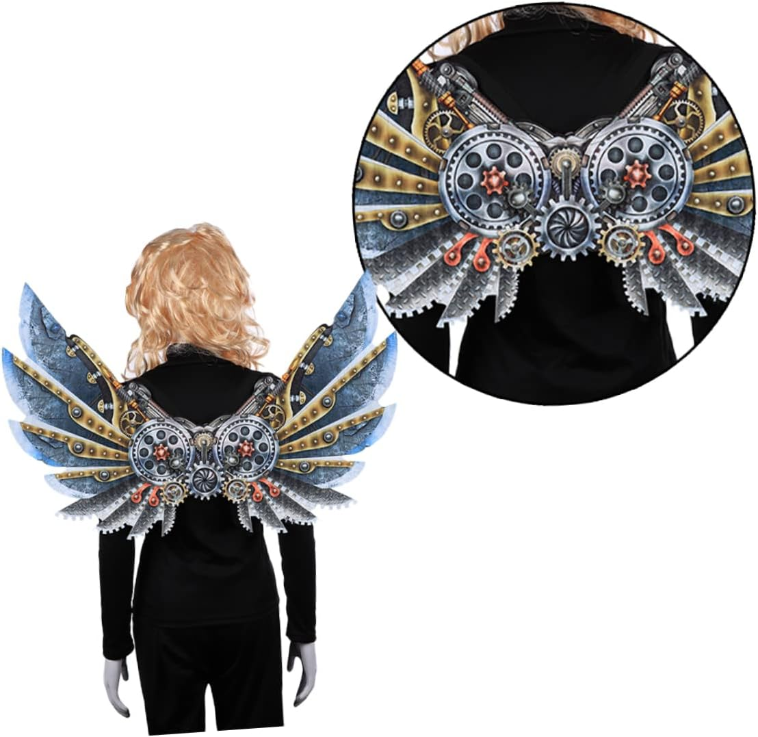 SHOWERORO Oversized Mechanical Wings Cosplay Costume Accessory for Adults Punk Style for Parties Events image number 5