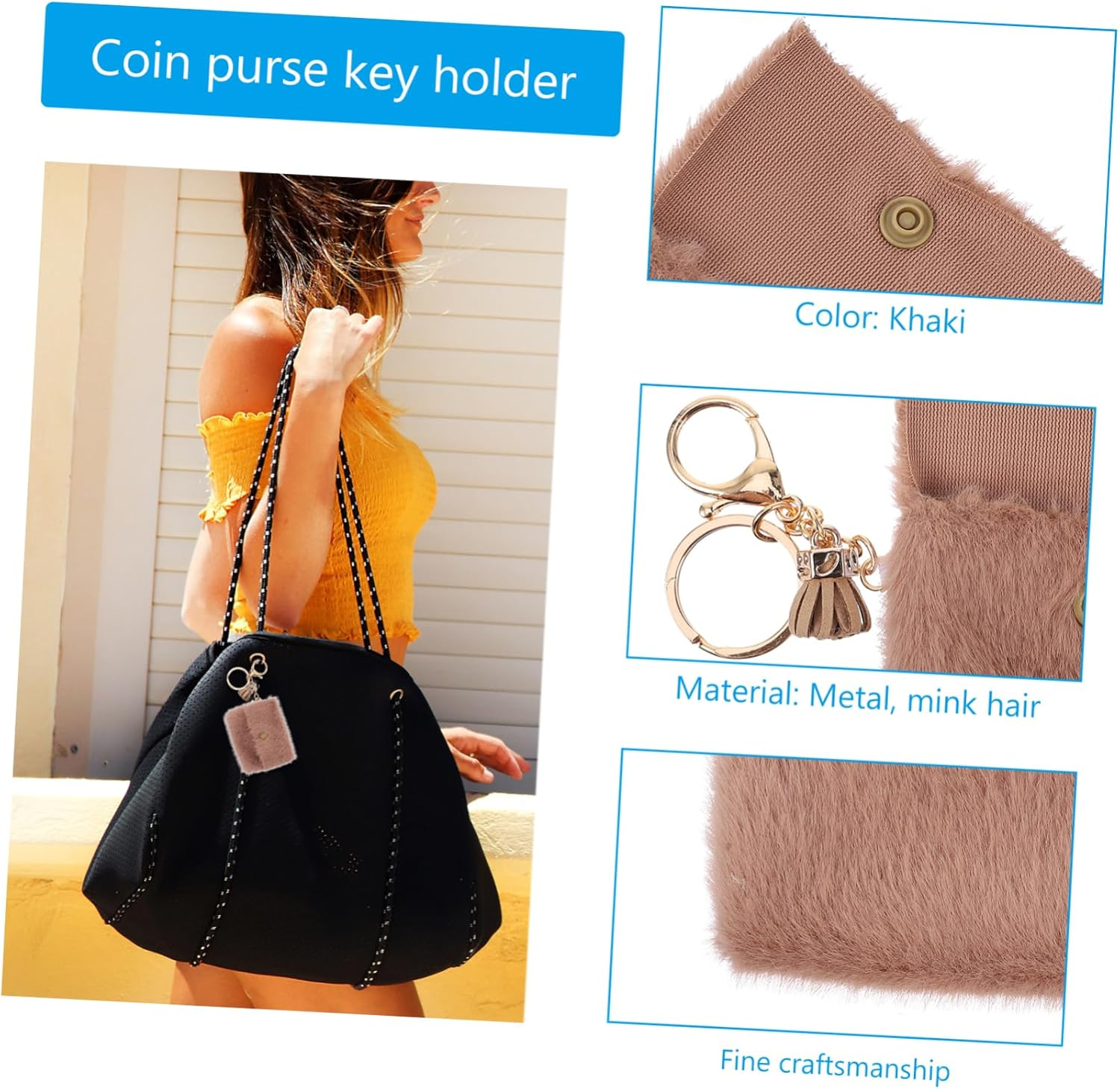 PACKOVE 2Pcs Mini Coin Bag Keychain Change Bag Key Holder Keychain for Daily Use Mini