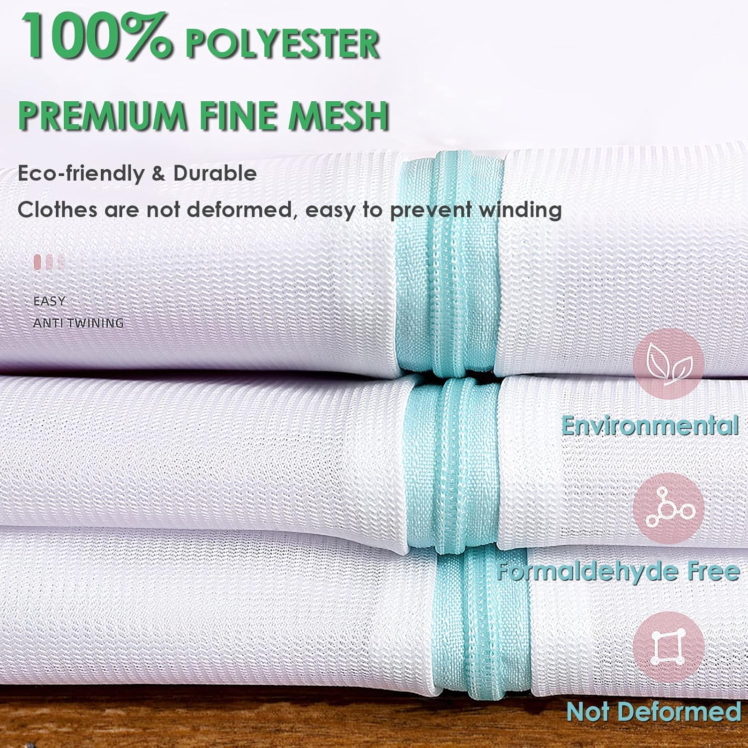 2 PCS Extra Large Laundry Bag, 43.3" X 35.4" Heavy Duty Durable and Reusable Net Washing Bags, Travel Organization Bag with Zipper for Delicate Clothing, Coat, Dress, Bedding, Curtain, Blanket (2PCS - White) - 2Pcs - White image number 2