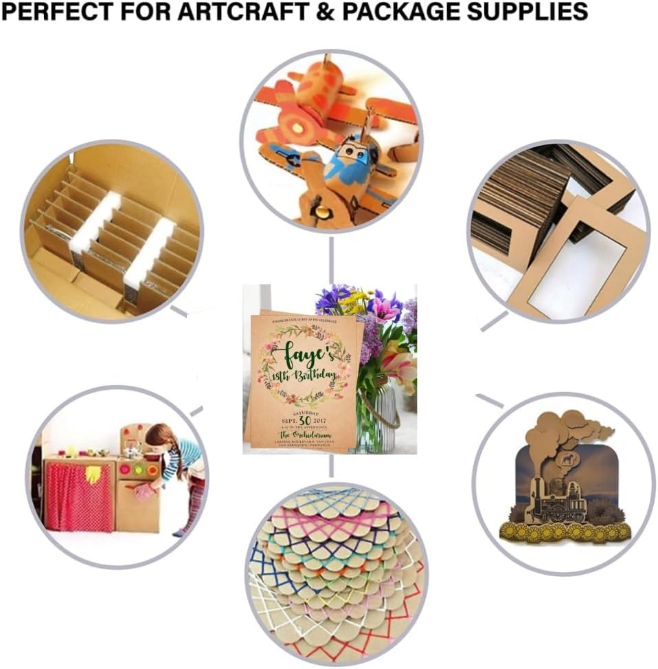 30 Sheets A4 Brown Kraft Cardstock Art Cover Paper for DIY Projects and Crafts - Thick 250Gsm Cardstock for Printing Drawing Invitation Making, Laser and Inkjet Printer Compatible image number 5