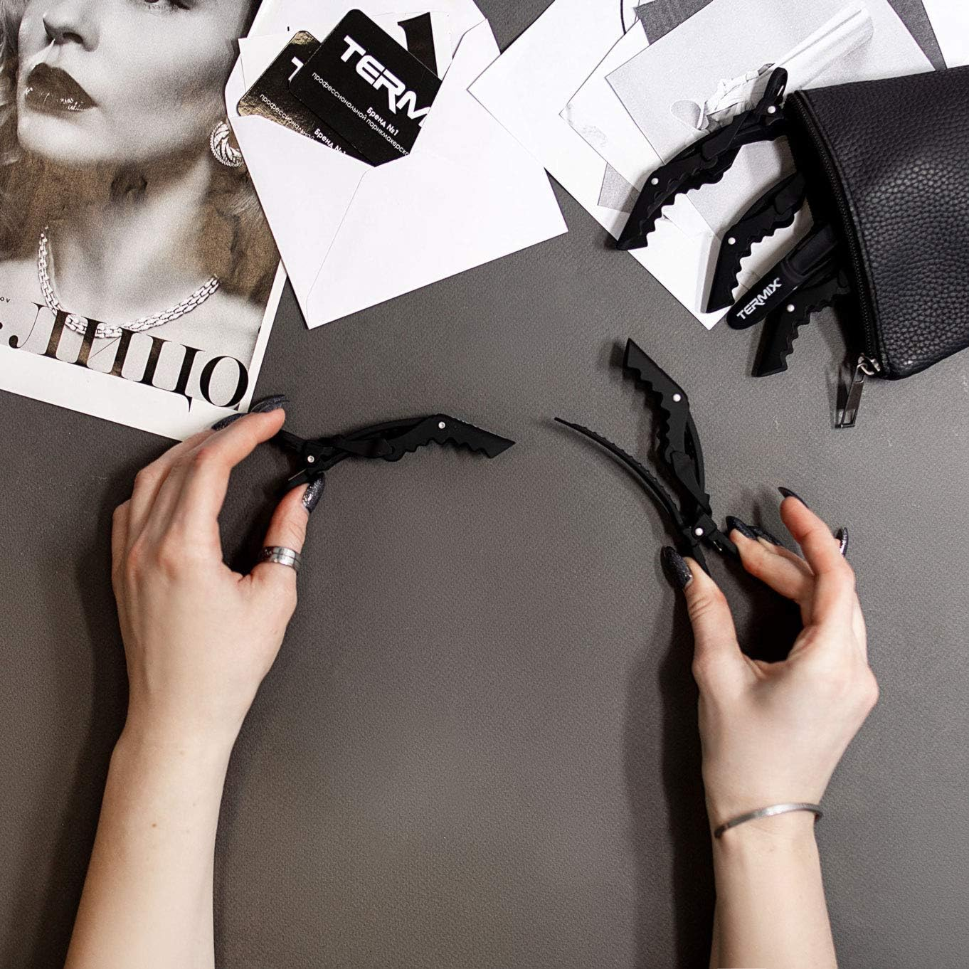 Termix Flexi Rubberized Hair Clips, 6-Piece image number 1