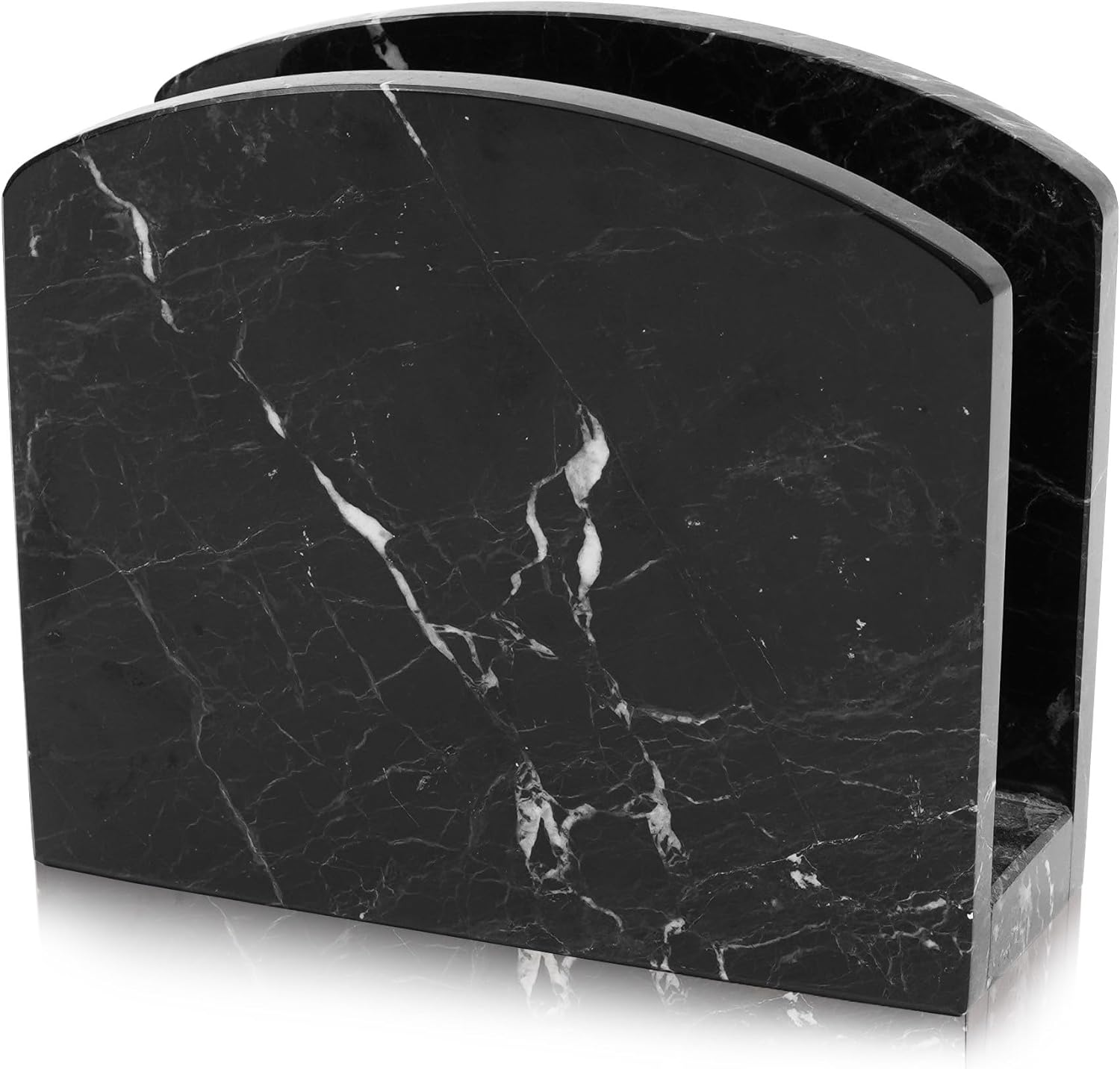 Radicaln Marble Napkin Holder 5.5" Inch Black Handmade Serviette Holder - Kitchen Table Top Decor, Napkins for Coffee Table, Cocktail Napkin Holder, Kitchen Accessories