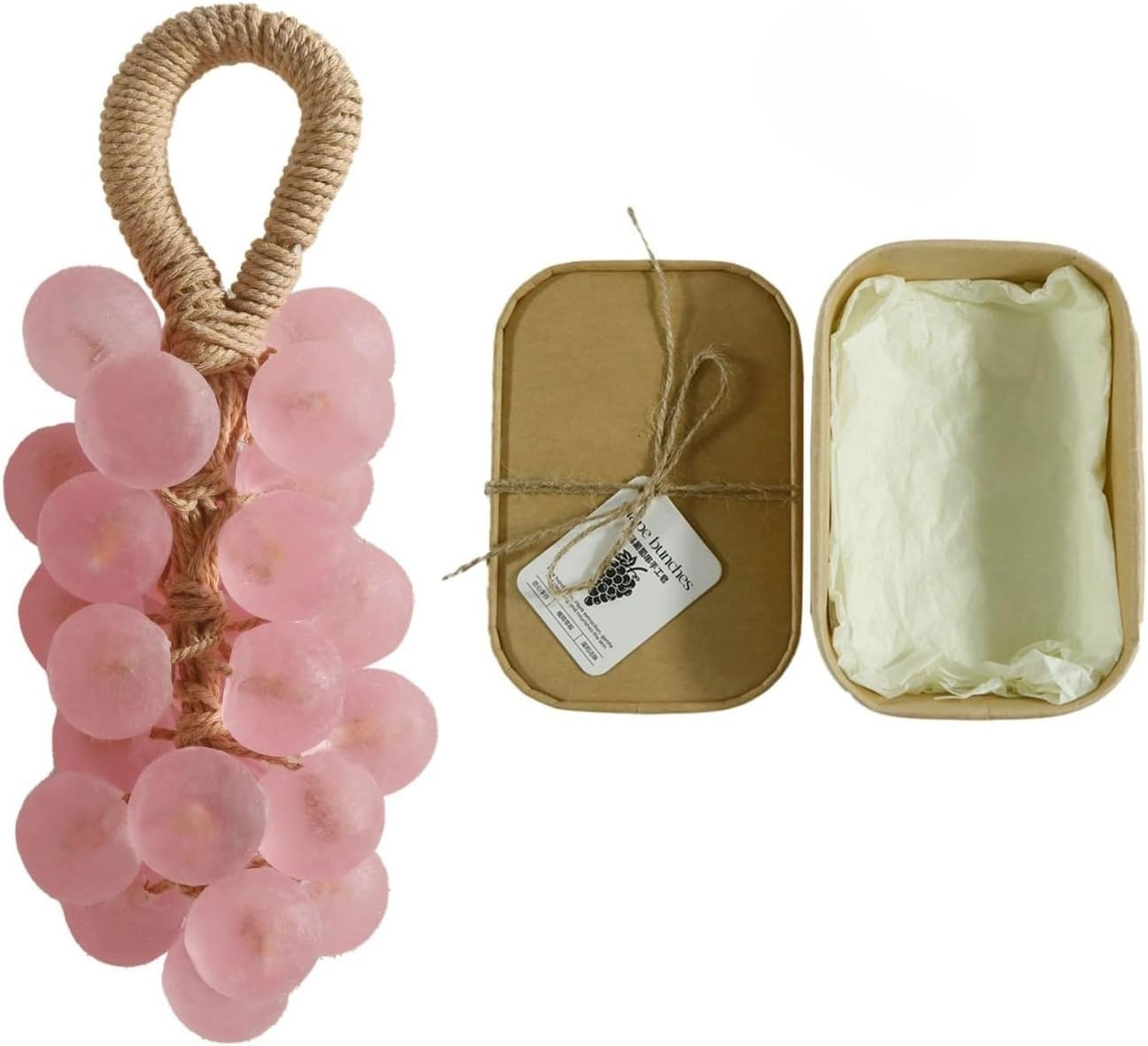 Handmade Crystal Grape Soap on a Rope, Moisturizing Essential Oil Soap for Hand, Face & Body, Decorative for Women & Men, Long Lasting Fragrance Gift (B)