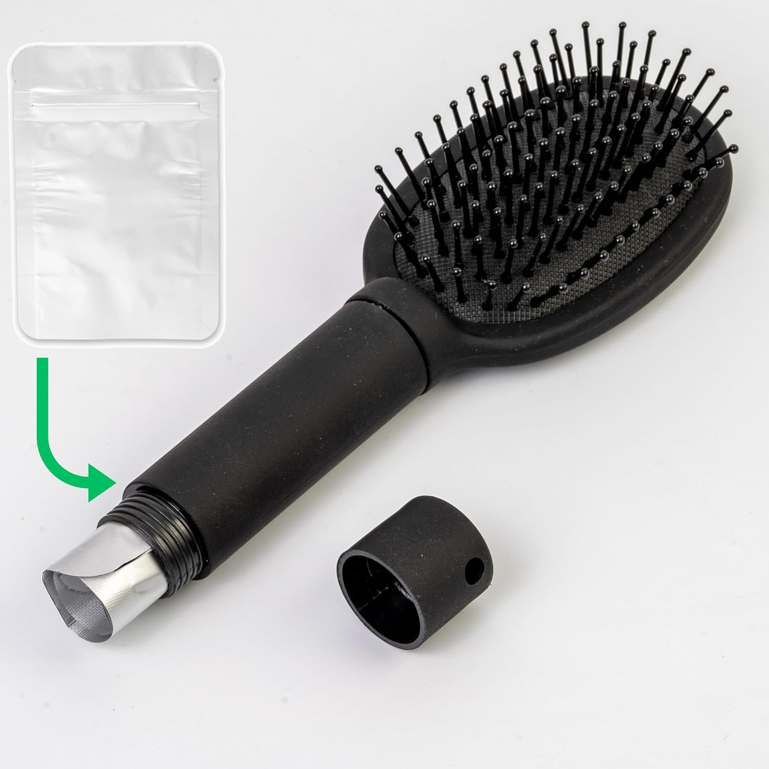 Hair Brush with Secret Compartment, 1 Set, Secret Hiding Place in Brush Handle, Secure Closure, Valuables Hideout, Secret Hiding Place for Money, Beach Money Hiding, Secret Banknote Storage image number 2