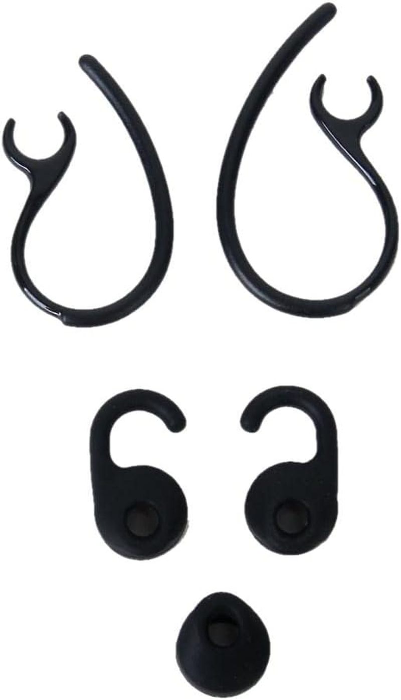 P Prettyia Replacement Eartips for Jabra Easygo/Easycall/Clear/Talk Bluetooth Headset (3-Piece Gel Earphones + 2 Piece Ear Hooks)