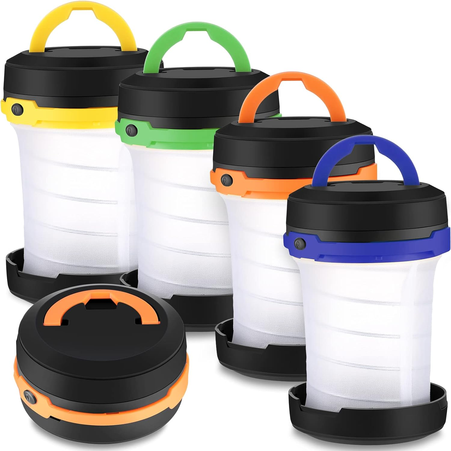 Retisee 4 Pcs Collapsible LED Camping Lantern Battery LED Operated Camping Lantern Lights Lantern Flashlight Portable Lamp Camping Accessories for Emergency Power Outage Hiking Tent Outdoor, 4 Colors image number 2