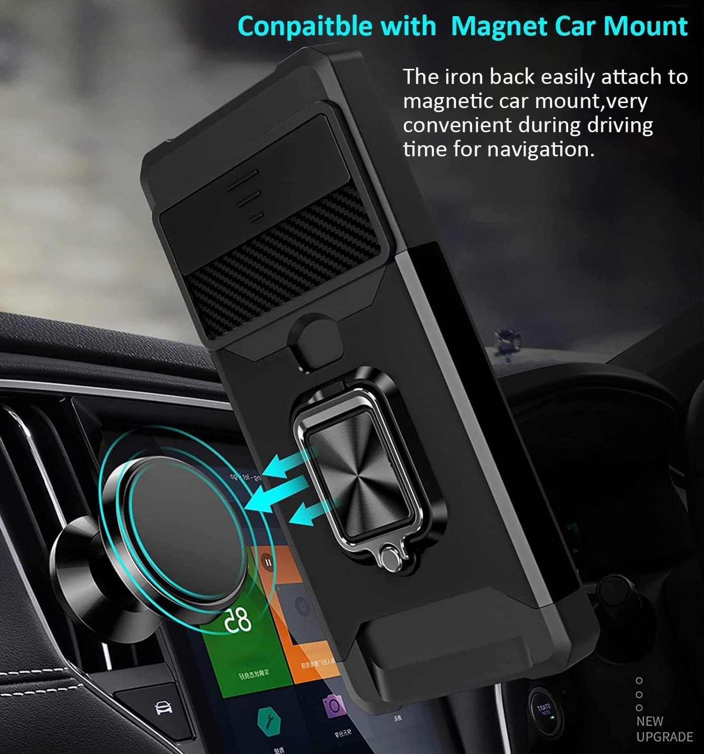 For Google Pixel 9 Case, for Google Pixel 9 Pro Case with [Card Holder] and Camera Cover with Built-In 360&deg; Rotate Ring Stand Magnetic Magnet Phone Cover Case for Google Pixel 9/9 Pro image number 4