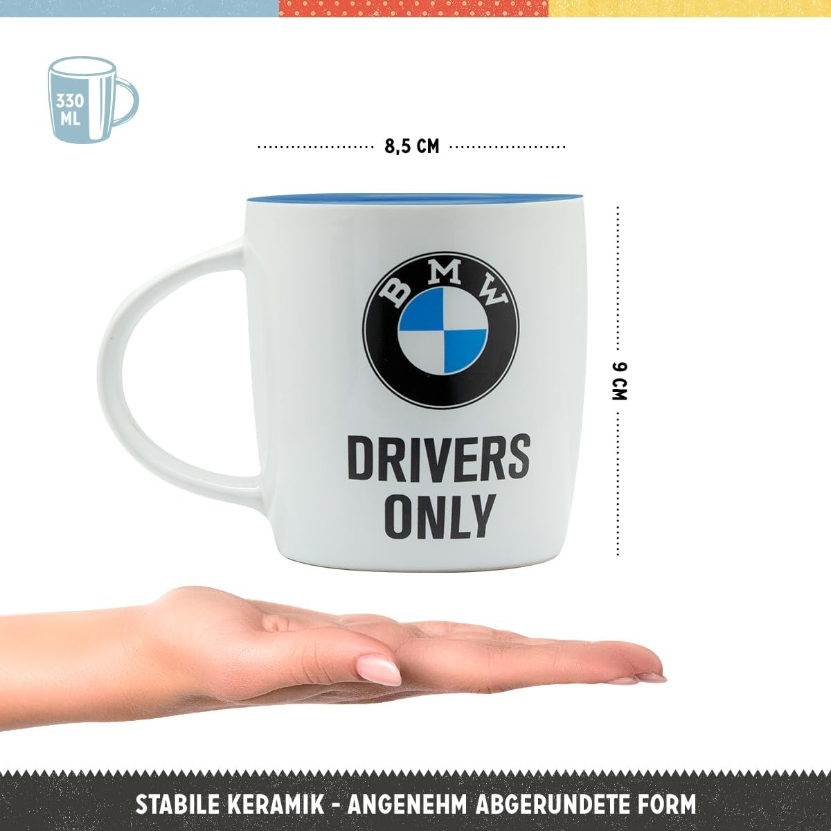 Nostalgic-Art Retro Coffee Mug 330Ml BMW - Drivers Only - Gift Idea for BMW Accessories Fans Original Licensed Product (OLP) Ceramic Mug Vintage Design image number 2