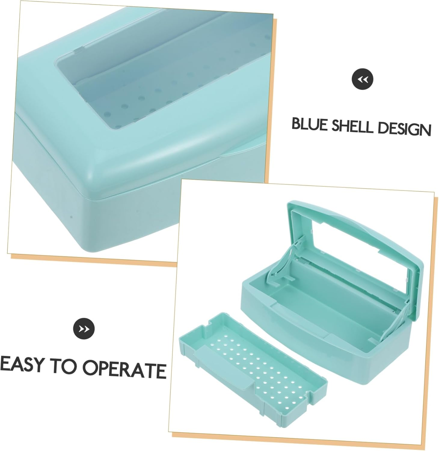 SHERCHPRY Nail Tool Sterilizer Box Professional Manicure Cleaning Case Clipper Tray image number 3