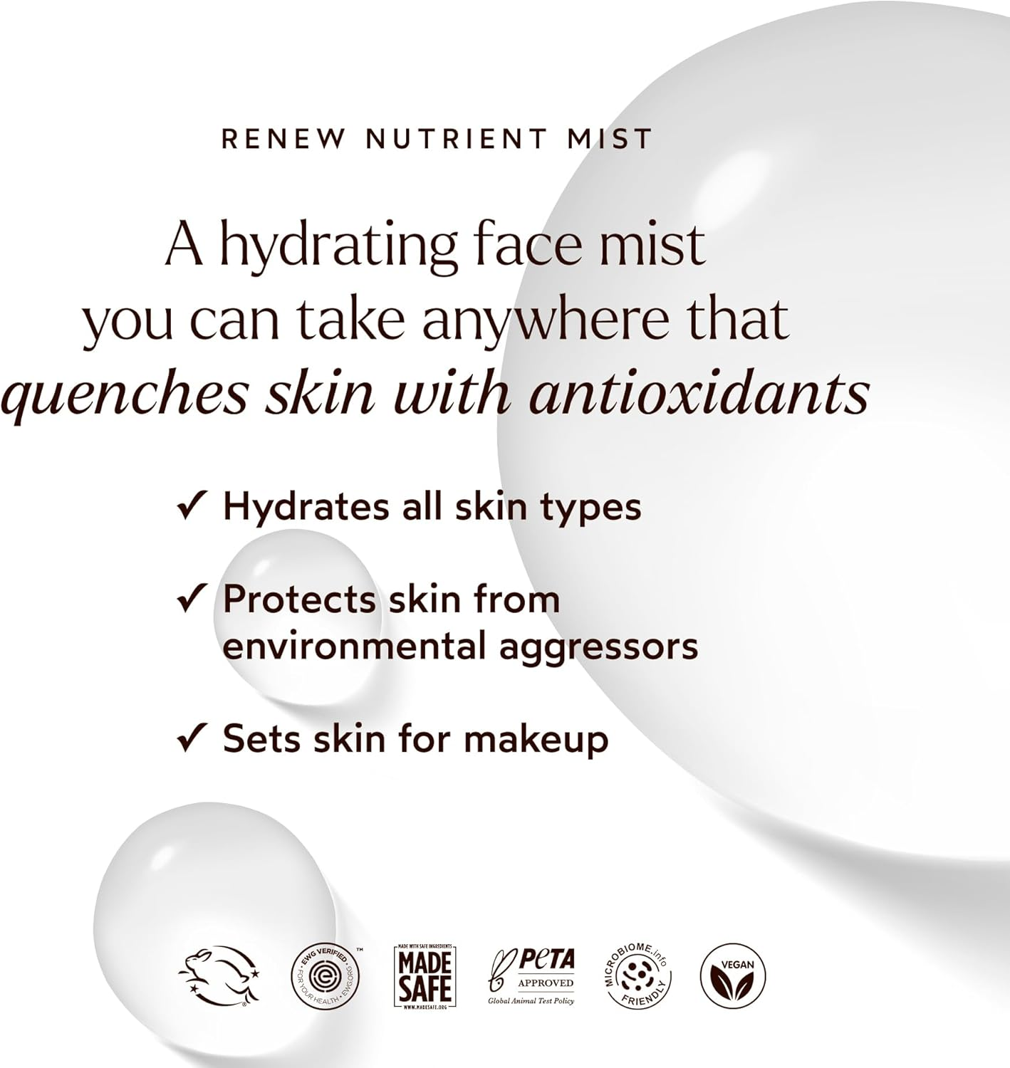 True Botanicals Renew Nutrient Mist | Deeply Hydrates & Refreshes on the Go |Dermatologist Tested, Non-Toxic, Hypoallergenic, Vegan, MADESAFE Certfied | (1.7 Oz | 50 Ml) image number 1