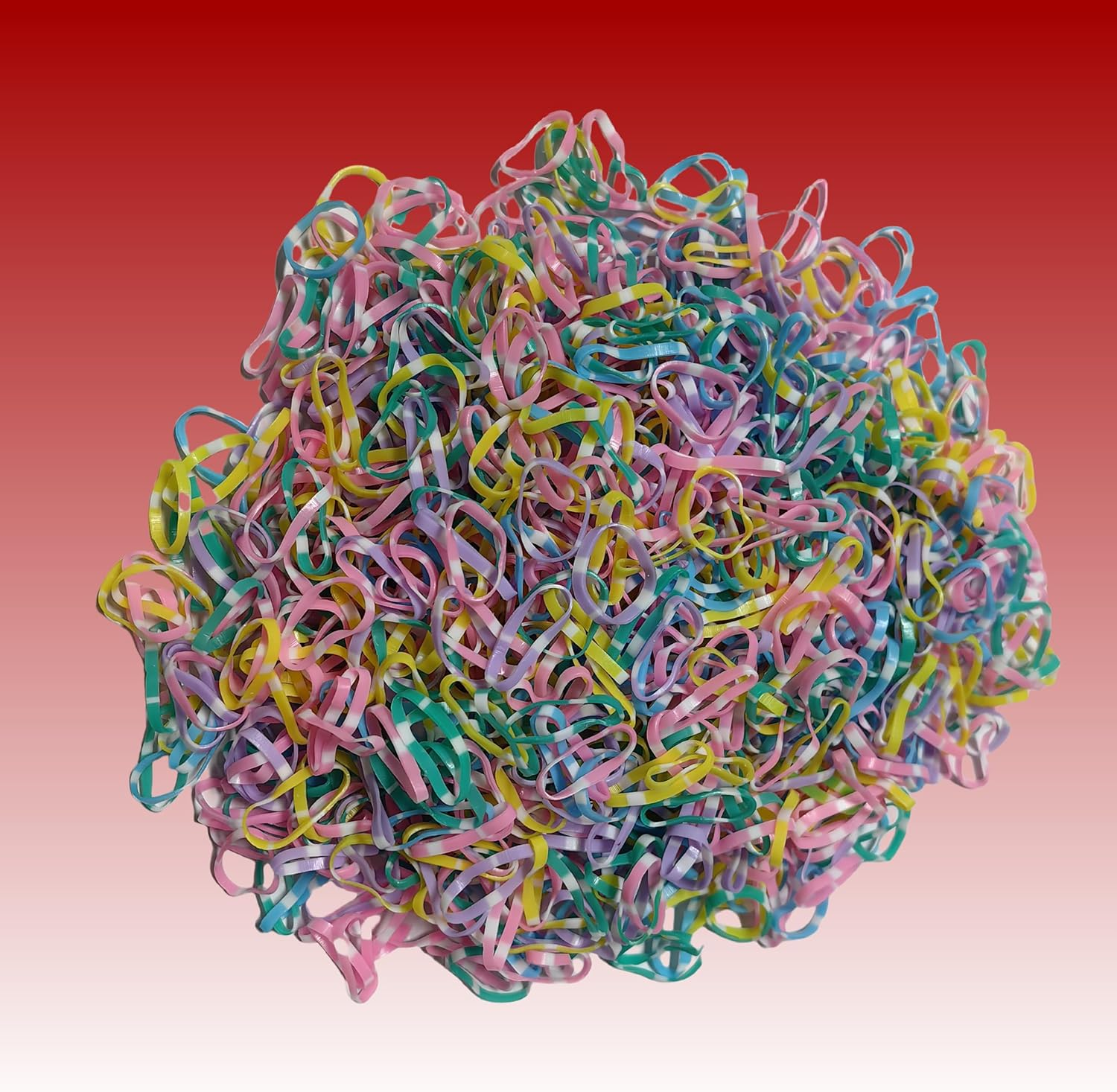 1000 PCS Mini Hair Elastics for Girls Transparent Rubber Bands, Multi Color (Spring Colors with Rectangular Dots) image number 4