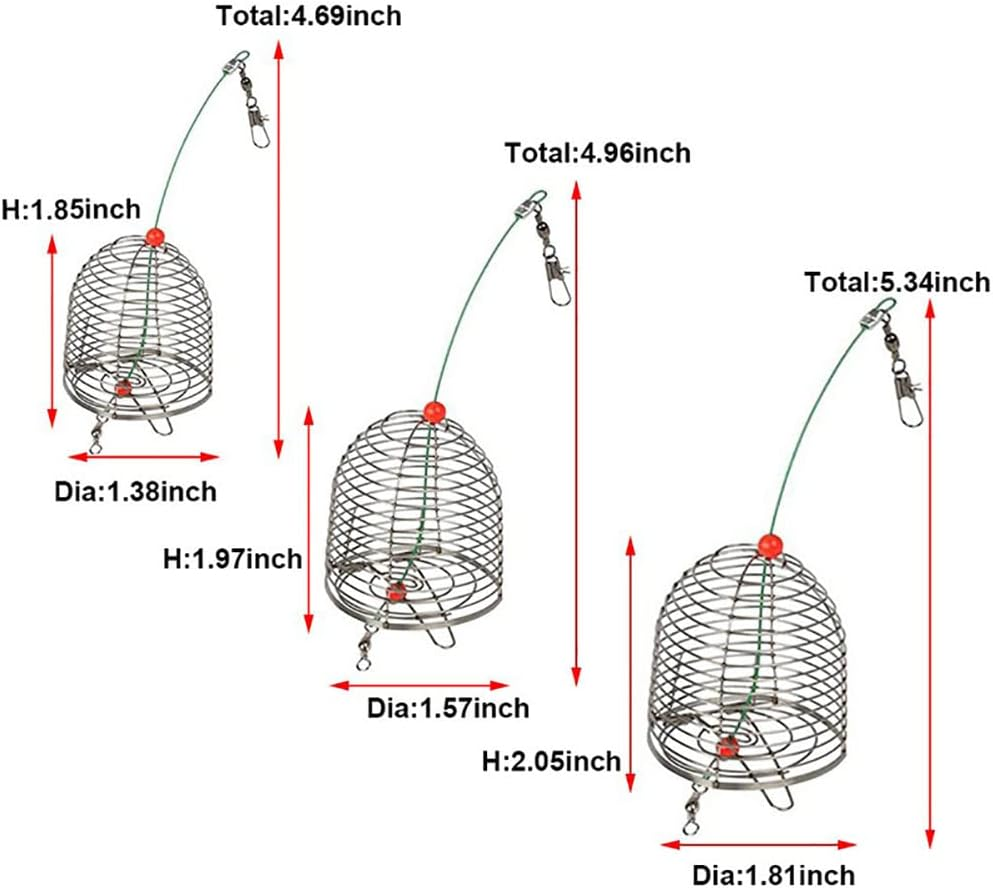 Fishing Bait Trap Cage, Stainless Steel Fishing Trap Basket Feeder Holder Perch Traps for Bait Fishing Tools Lure Cage Accessories for Fishing Enthusiasts, Medium image number 3