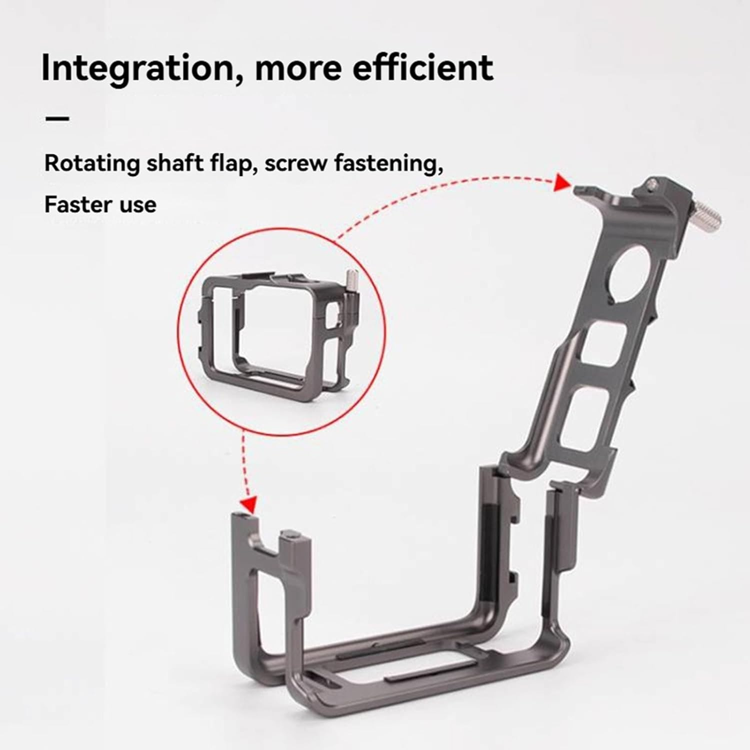 YUULNMOP Aluminum Metal Frame Cage Case for Insta360 Ace/Ace Pro Sports Camera,Vertical Horizontal Protective Frame Housing Sleeve with Double Cold Shoe for Video Light Microphone image number 2