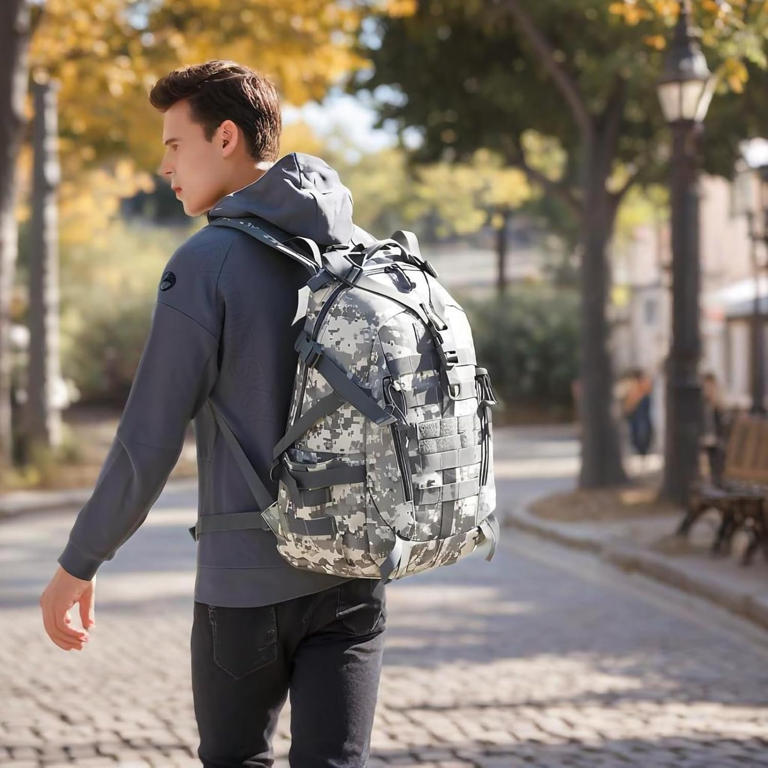 RAPIDSKY 38L Tactical Backpack, Waterproof Hiking Assault Pack with MOLLE System & Multi-Compartment Daypack for Cycling, Camping, Outdoor Adventures image number 4