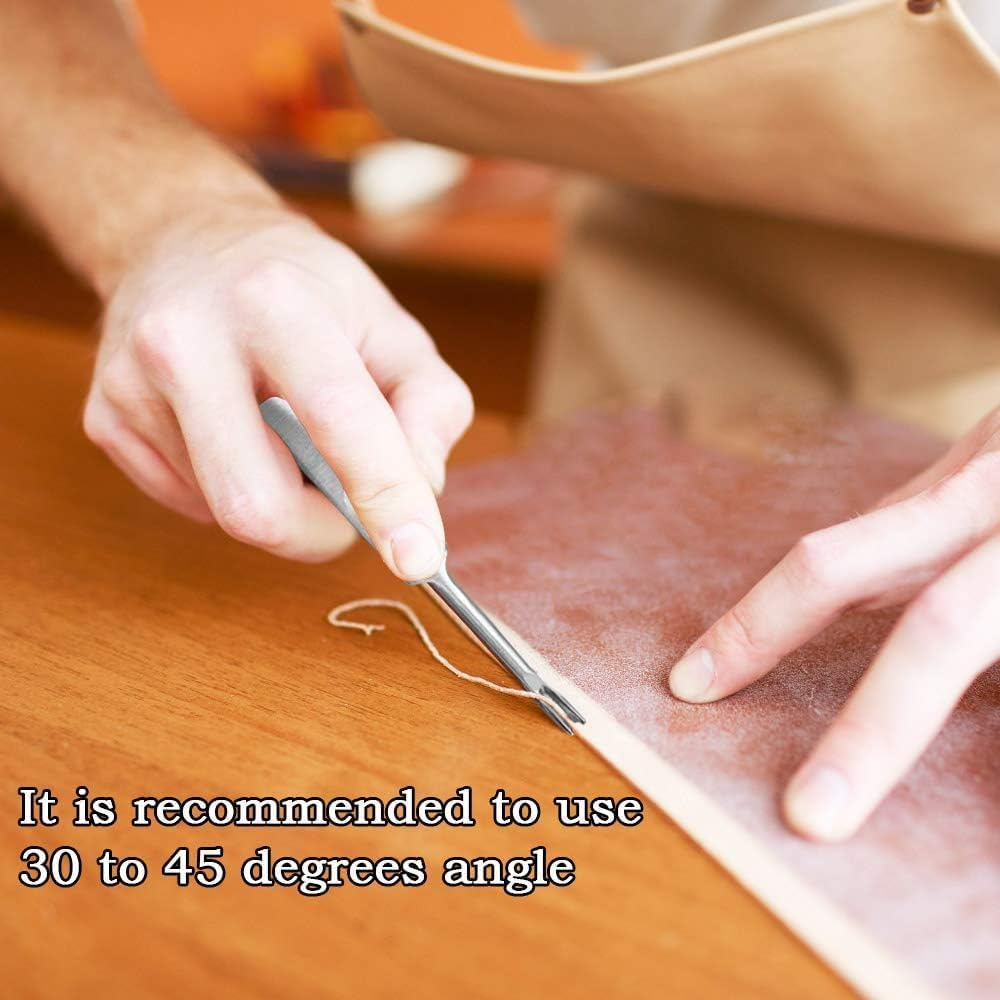 8Pcs Leather Edge Bevelers,Leather Tools Edge Beveler Durable Leather Groover Tool Stainless Steel U-Shaped V-Shaped Groover Working Hand Leather Edge Skiving Leather Tools for Crafting image number 2