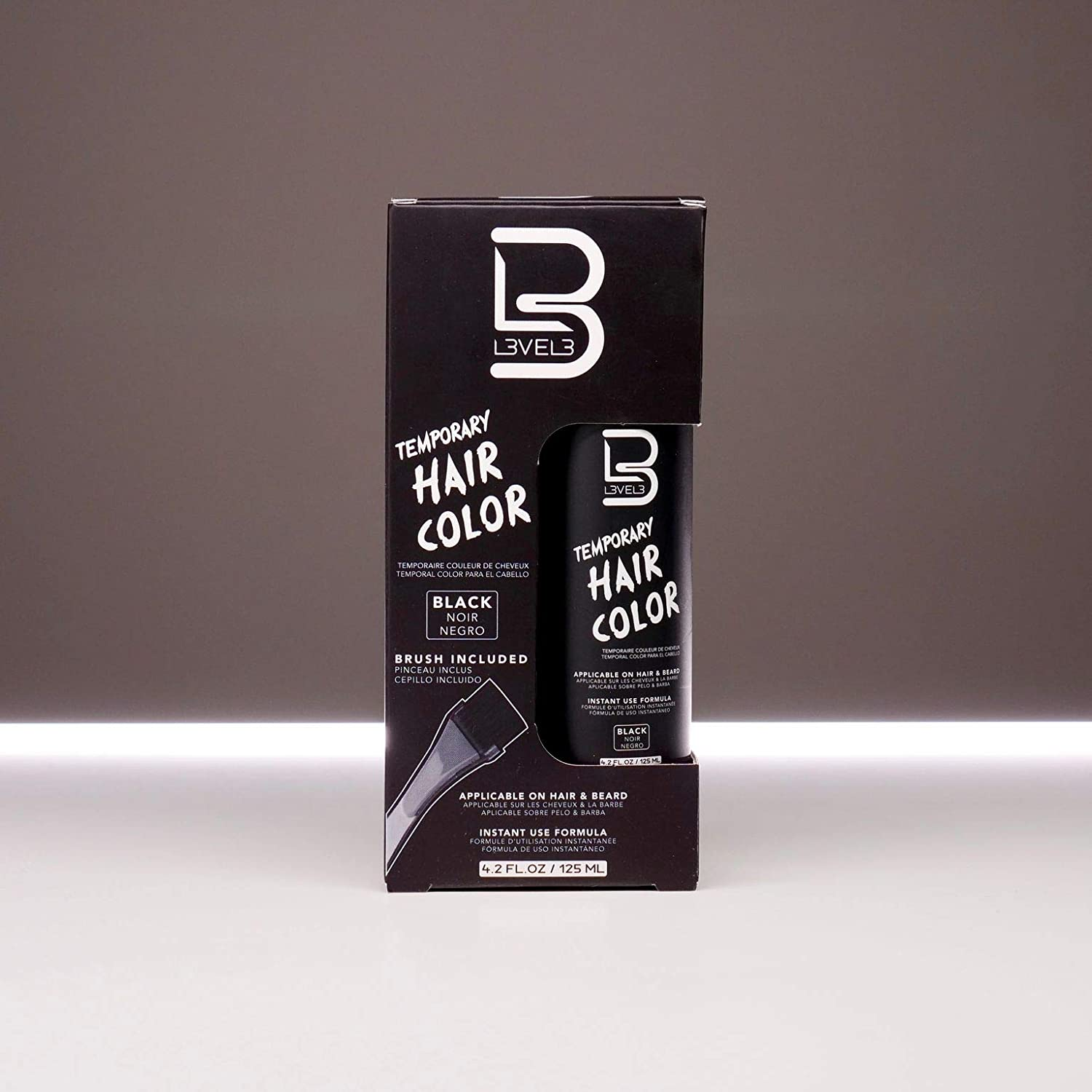 L3VEL3 Temporary Beard Color - Black for Men 4.2 Oz Hair Color image number 3