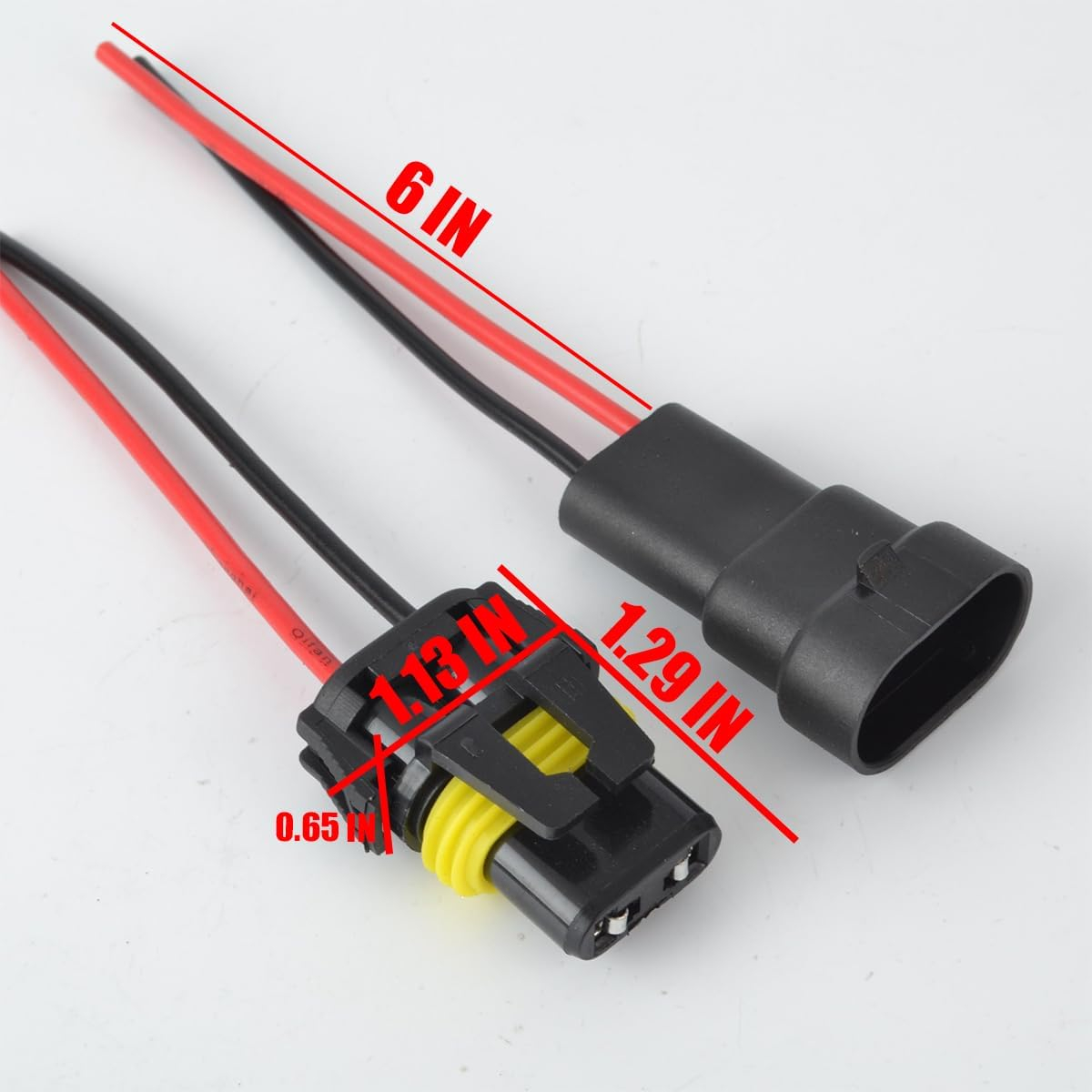 9005 9006 9012 HB3 HB4 Female Adapter Wiring Harness Sockets Wire Pigtail Connector for Auto Headlights Fog Lights, Automotive Accessories Replacement, 2 Pack Nylon Waterproof Plugs