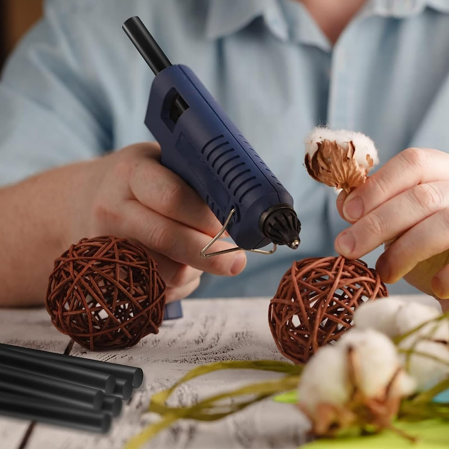 15Pcs Hot Melt Glue Sticks,270 X11Mm Car Dent Repair Kit,Handmade Craft DIY Home Office Project Craft Fix & Repairs(Black) image number 2