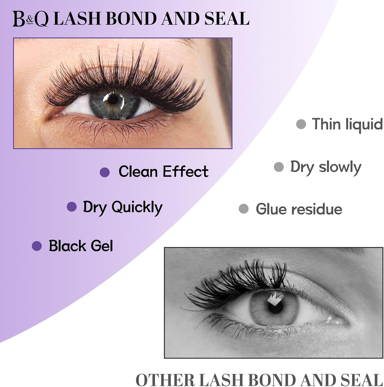 B&Q Lash Glue Bond and Seal and Remover Kit Waterproof 5ML*3PCS Eyelash Glue Lash Remover Black Strong Hold Effective 48H, Latex-Free, Beginner Friendly（3Pcs-Black） image number 2