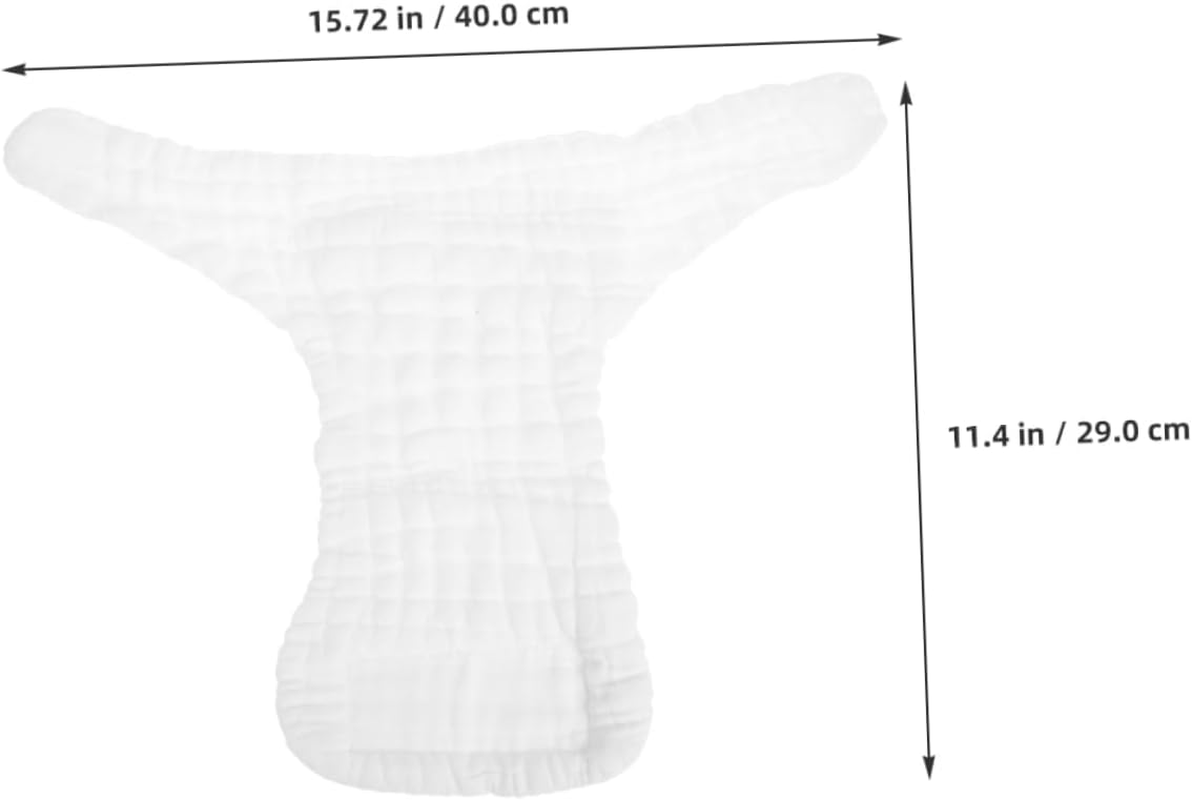 Reusable Infant Diapers and Cotton Diaper Liners for Newborns, Breathable Waterproof Cloth Nappy Insert, White Size S for 0-3 Months Babies under 5Kg, 5Pcs Set image number 5