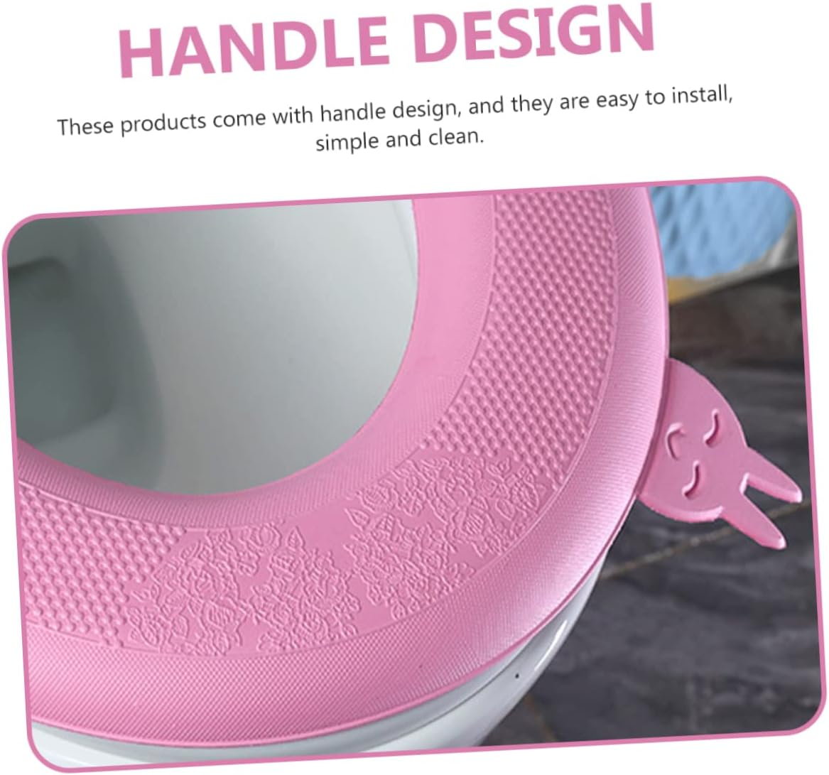 BUGUUYO 2PCS Waterproof Toilet Mat Toilet Pads Handle U Shape Toilet Seats Covers Toilet Seat Cover Pad Portable Commode Bathroom Pad Toilet Cushion Pad Eva Travel Thick Toilet Seat Ring image number 4