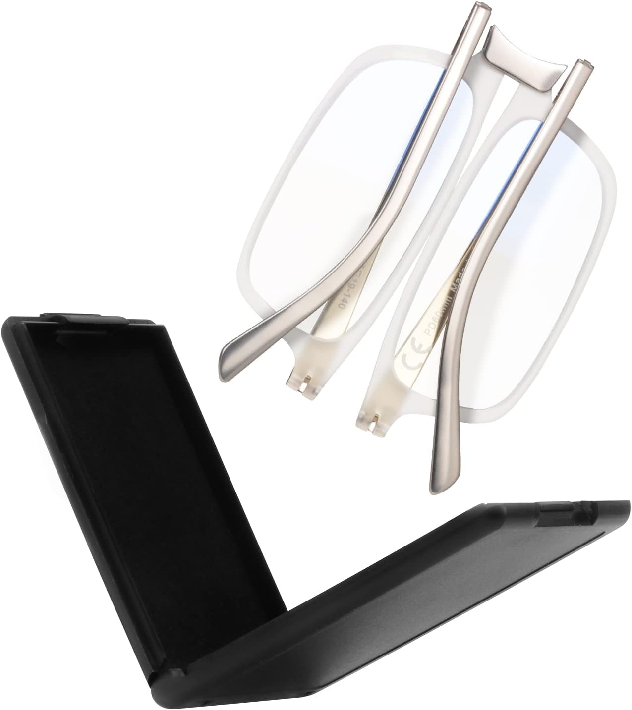 SKYOAK Unbreakable Evolved Flat Folding Reading Glasses Full Size Blue Light Foldable Portable Readers with Case