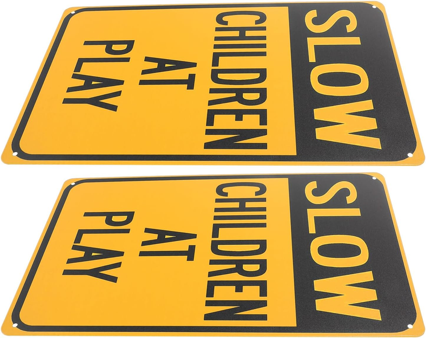 Iplusmile 2Pcs Slow down Children at Play Sign, Metal Kids Playing Slow down Sign Fade Resistant Security Sign for Neighborhood Street Caution Yard Signs image number 1