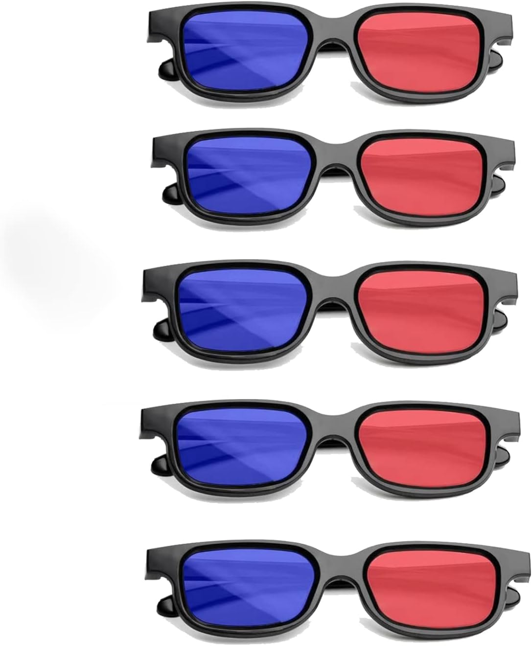 3D Glasses, 5 Pairs of Red and Blue 3D Vision Glasses for Watching 3D TV, 3D Movies and Playing 3D Games image number 3