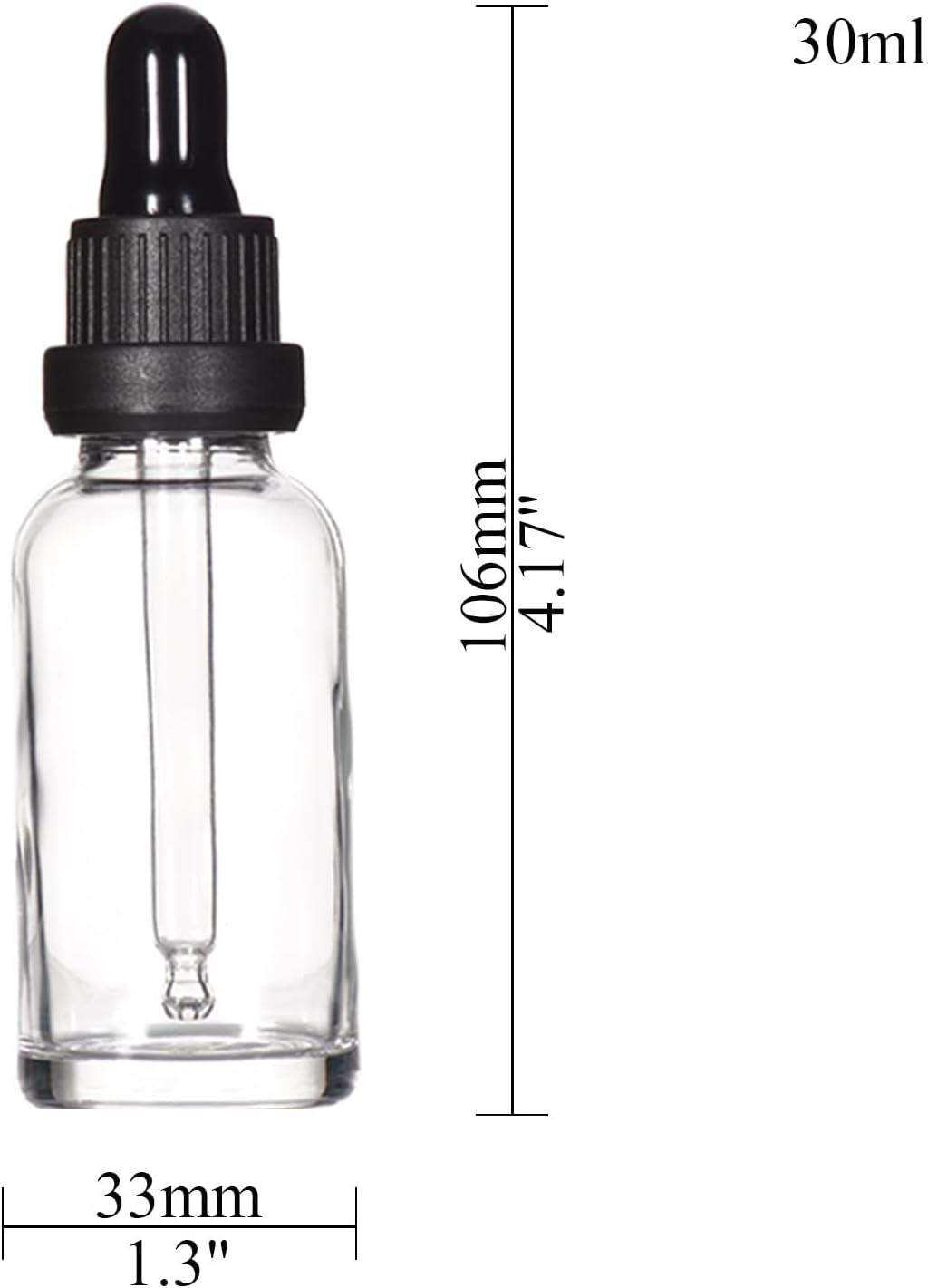 Winerstony Pipette Bottle 30 Ml Clear Apothecary Bottle with Pipette Glass for Essential Oil, Aromatherapy, Massage, Fragrances, Laboratory, Cosmetics, Travel - 6 Pieces