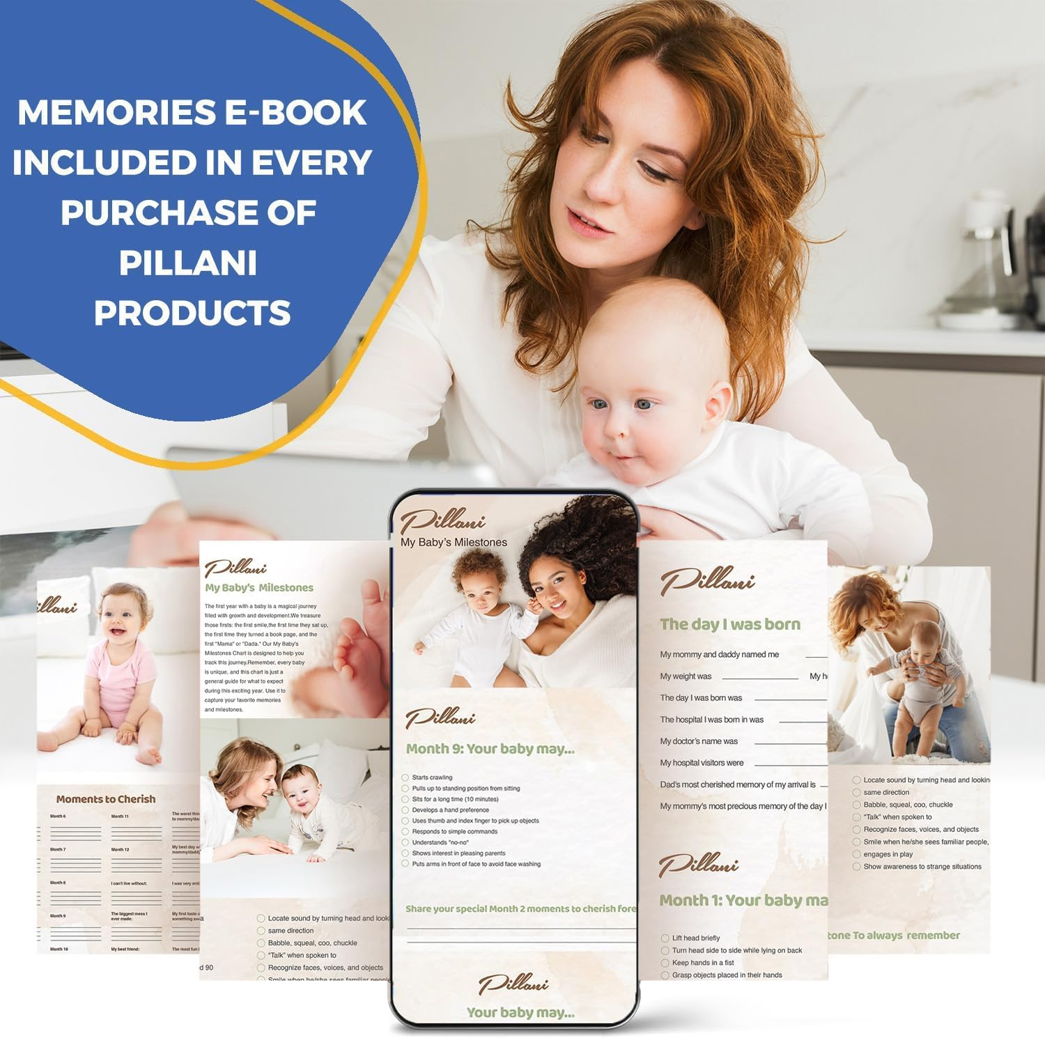 PILLANI Baby Diaper Bag Backpack - Baby Bag for Boys & Girls, Diaper Backpack Baby Registry Search, Newborn Essentials - Blue Dinosaur_Classic image number 3