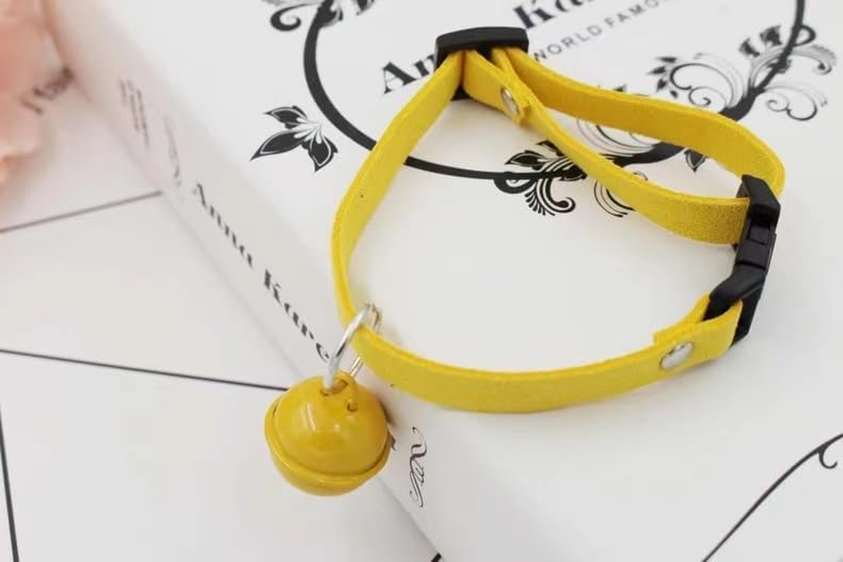 Breakaway Cat Collar Strip Bell，Safety Quick Release Cat Collars,Double Velvet with Bell, S-Size -20 Cm (Fit within 3 Kg) for Cats Puppy（Yellow） image number 1