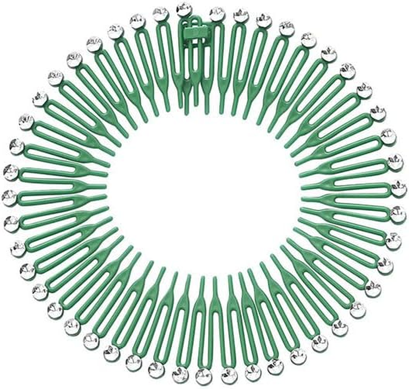 Full Circular Rhinestones Stretch Comb Flexible Circle Combs Hairband Holder Head Band Party Hairdressing Headwear Rose Red