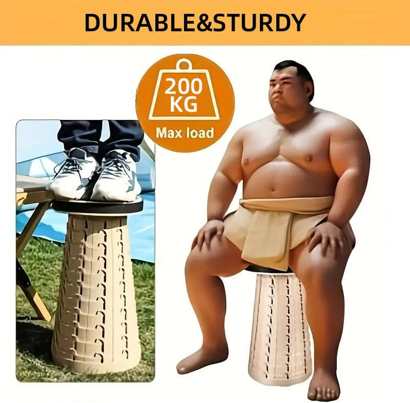 AIMALL Folding Telescopic Stool &ndash; 17.72In Adjustable Lightweight Portable Stool for Outdoor, Camping, Travel, and Night Market Use image number 2