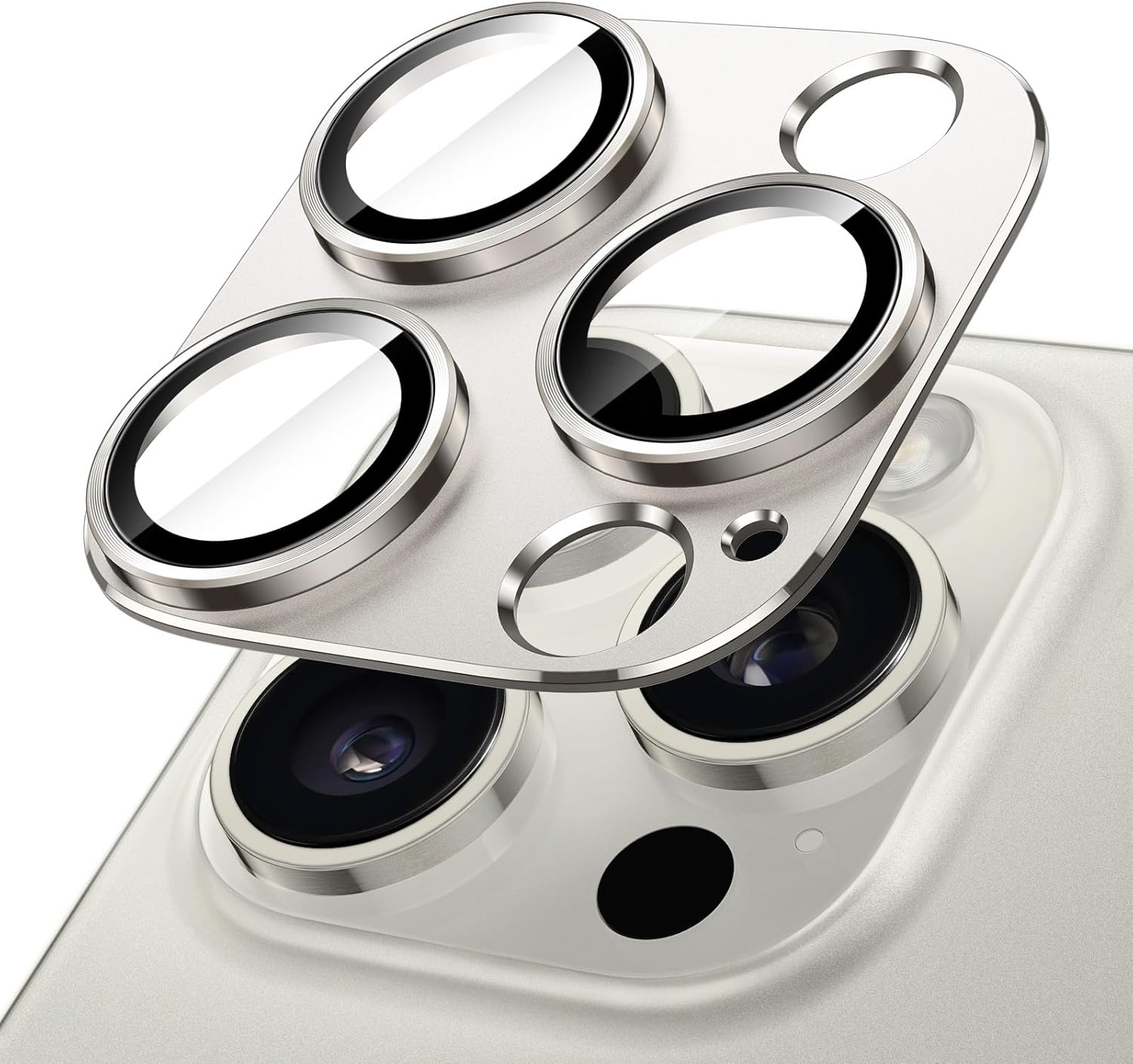 Jetech Camera Lens Protector for Iphone 16 Pro 6.3-Inch and Iphone 16 Pro Max 6.9-Inch, Full Coverage 9H Tempered Glass Ring Cover, Matte Metal Plate, Case Friendly, 1-Pack (Black)