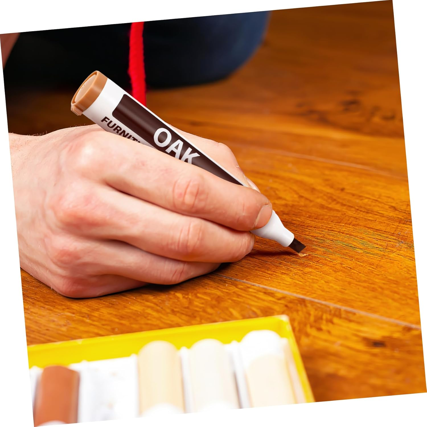 6Pcs Wooden Furniture Touch up Markers Pen Furniture Repair Tools Scratching Concealing Utensils Wood Floors Tables image number 3