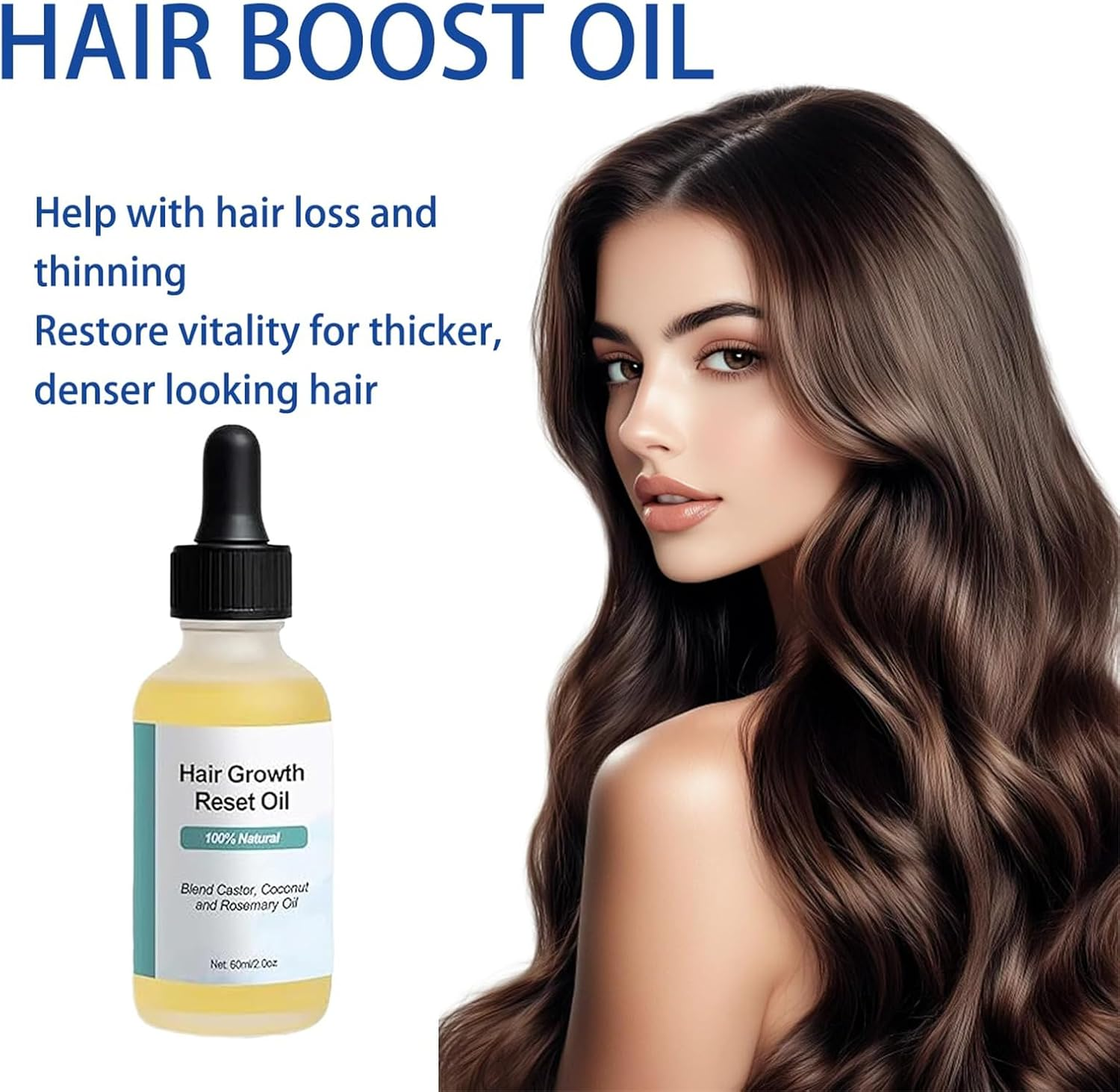Hair Growth Oil, Hair Growth & Reset Oil, Rosemary Hairs Care Essential for Dry Damaged Hair, Scalp Nourishing Serum, Non-Greasy, Quick Absorption (2Pcs) image number 4