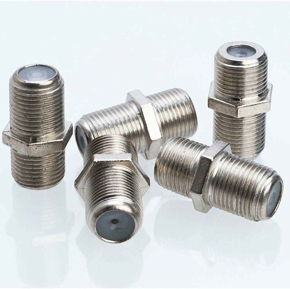 2X F Type Female to Female F/F Coax TV Antenna Barrel Coupler Adapter RG6 F81 3Ghz