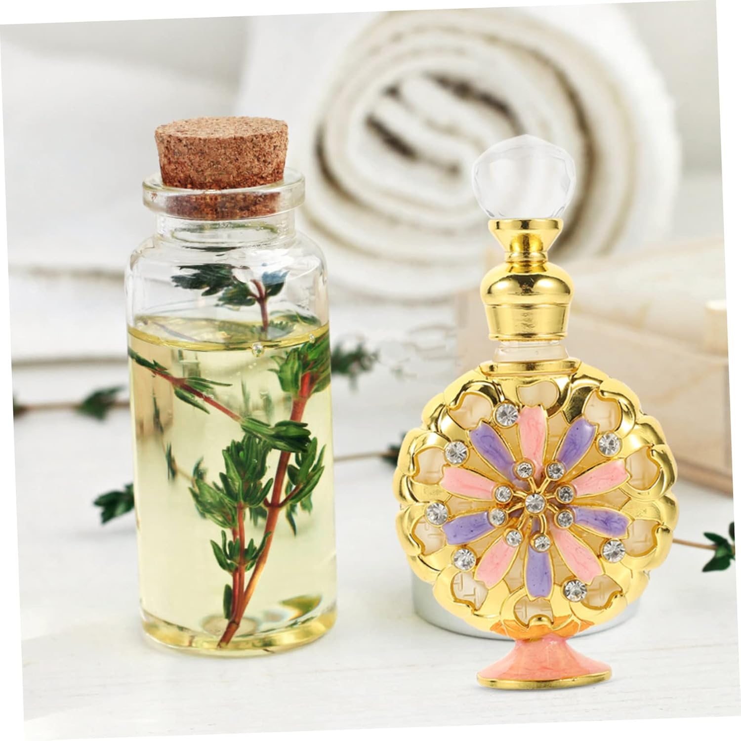 Mikinona Glass Essential Oil Bottle Perfume Holder Set of 8 30Ml Refillable Empty Aroma Bottles for Travel and Aromatherapy image number 5