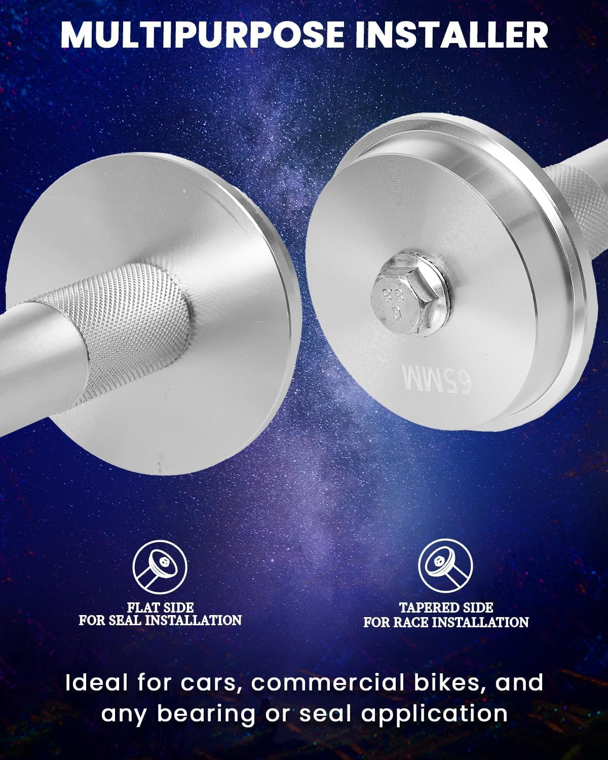 Bearing Press Kit, 10Pc Bearing Race and Seal Driver Set with Seal Driver and 9 Bearing Adapters, Seal Installer Bearing Driver Kit for Bearing Installation image number 4