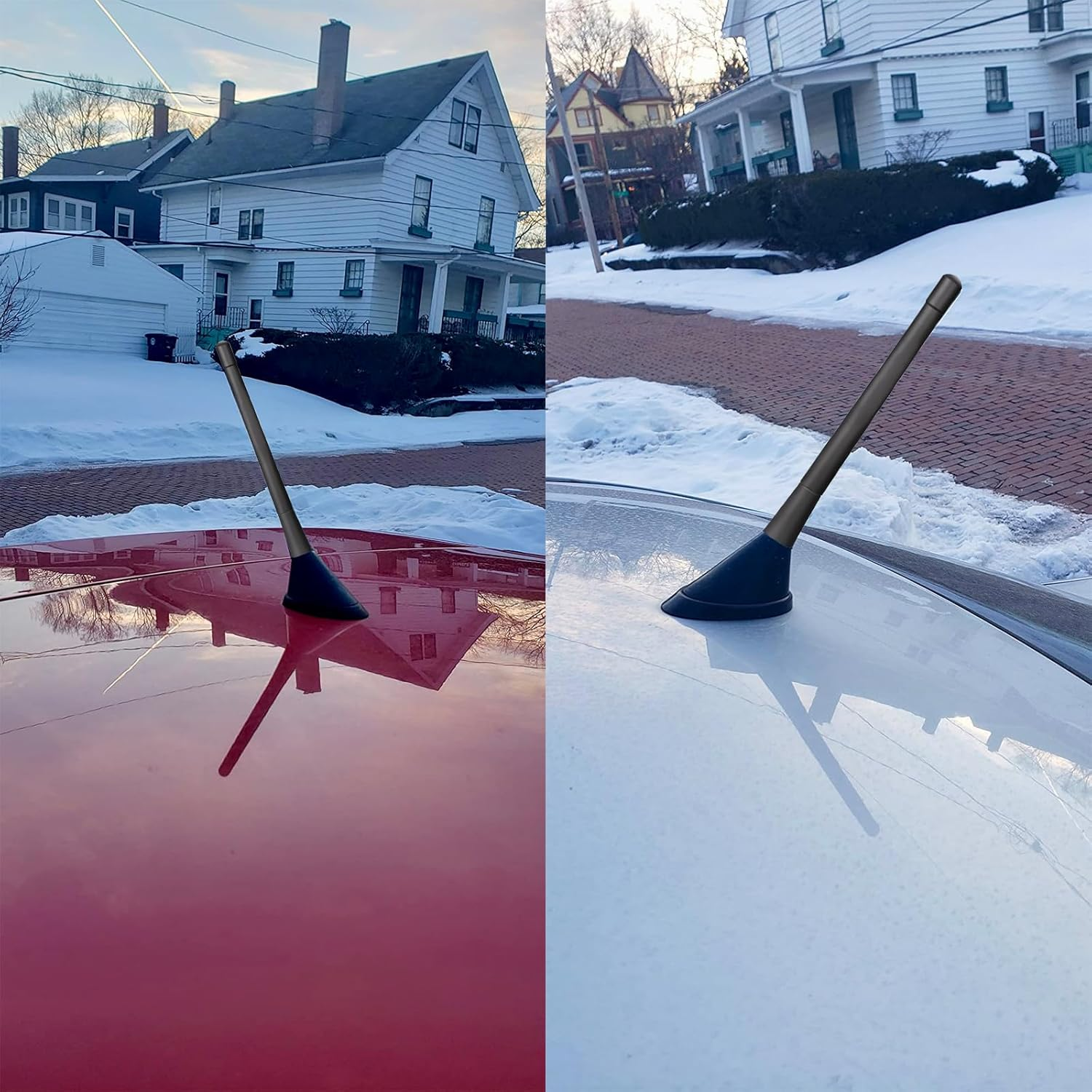 AQTAQ Universal Vehicle Roof Mount Car Antenna Short 17.5Cm/6.9 Inch Car Radio Rod Antenna Replacement with High-Quality AM & FM Reception with M4 M5 M6 Threaded Adapter Suitable for Most Models Etc image number 6