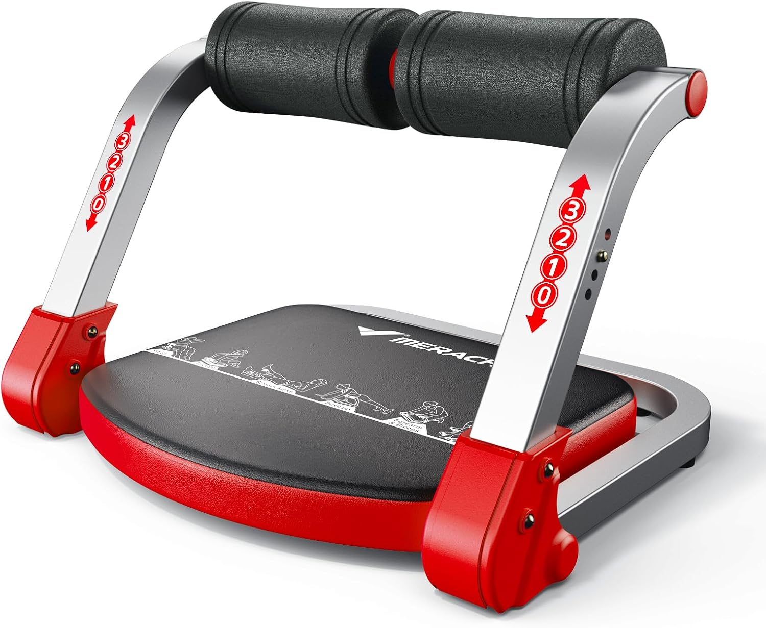 MERACH Ab Machine for Home Gym, Adjustable Ab Trainer with 3 Resistance Levels, Sit up Exercise Equipment for Core Workout, Automatic Rebound Ab Crunch Machine, Ab Workout Equipment for Stomach