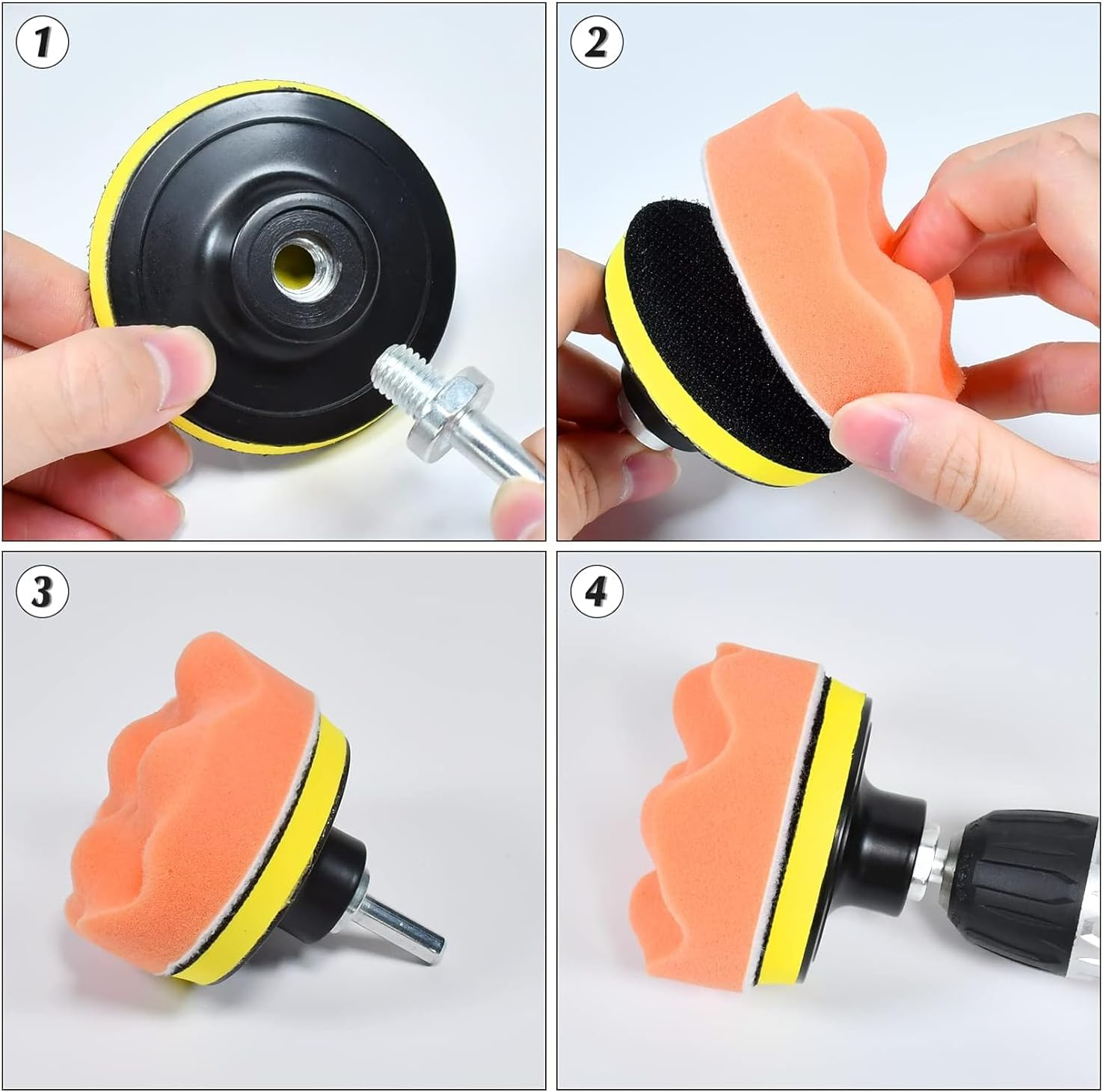 31 Pieces Polishing Pad Kit, 3 Inch Car Foam Buffing Pads Sponge Buffing Pads for Car Sanding, Buffing, Waxing, Sealing Glaze