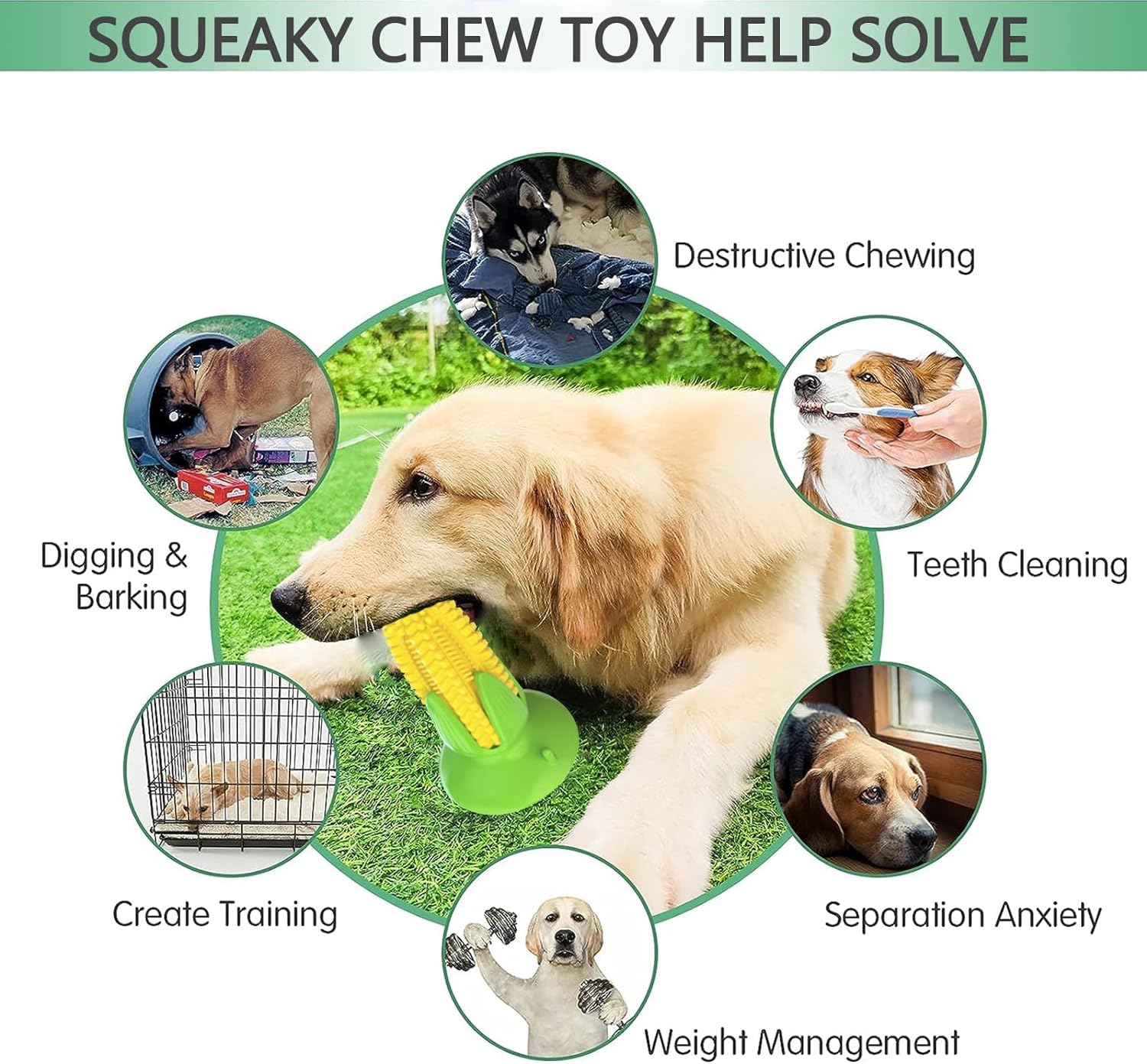 Dog Chew Toys Puppy Teething Chew Toys, Corn Stick Tough Training Toys That Clean Teeth, Squeaky Suction Cup Toothbrush Interactive Toy for Small to Medium Dogs image number 2