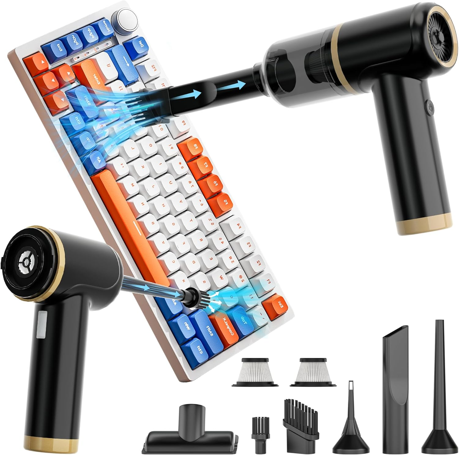 Cozylady Cordless Car Vacuum Cleaner, 25000PA High Power Handheld Vacuum, 4-In-1 Mini Vacuum & Air Duster Blower for Car, Home, Keyboard, Pet Hair image number 5