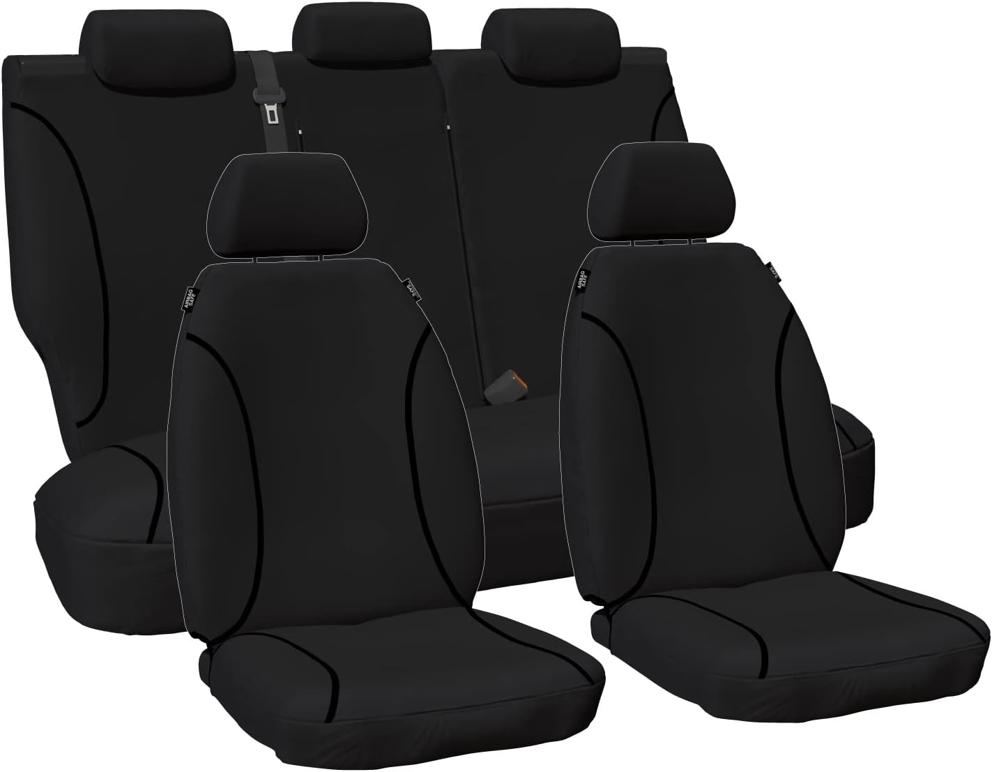 For Toyota Hilux Dual Cab 2009-2015 TRADIES Black Canvas Seat Covers image number 4