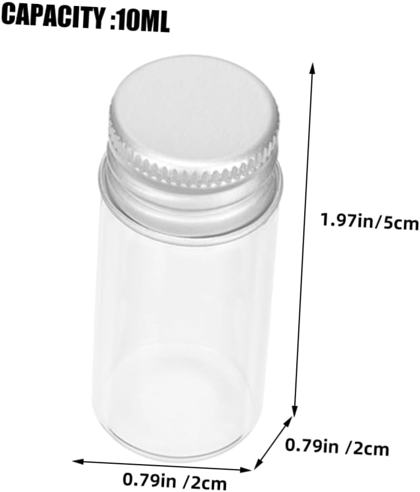 WOONEKY 24Pcs Tiny Glass Vials Screw Caps Mini Glass Bottles for Sample Storage Leakproof image number 5